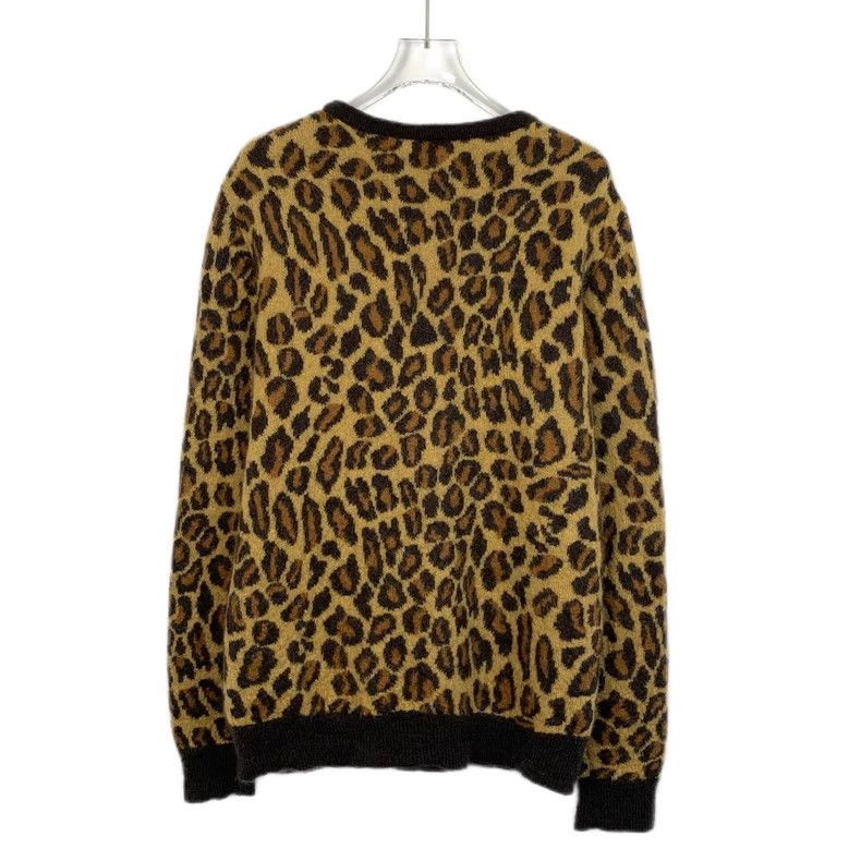 Saint Laurent Paris Saint Laurent Brown leopard-print wool crewneck long-sleeve Size US M / EU 48-50 / 2 - 2 Thumbnail