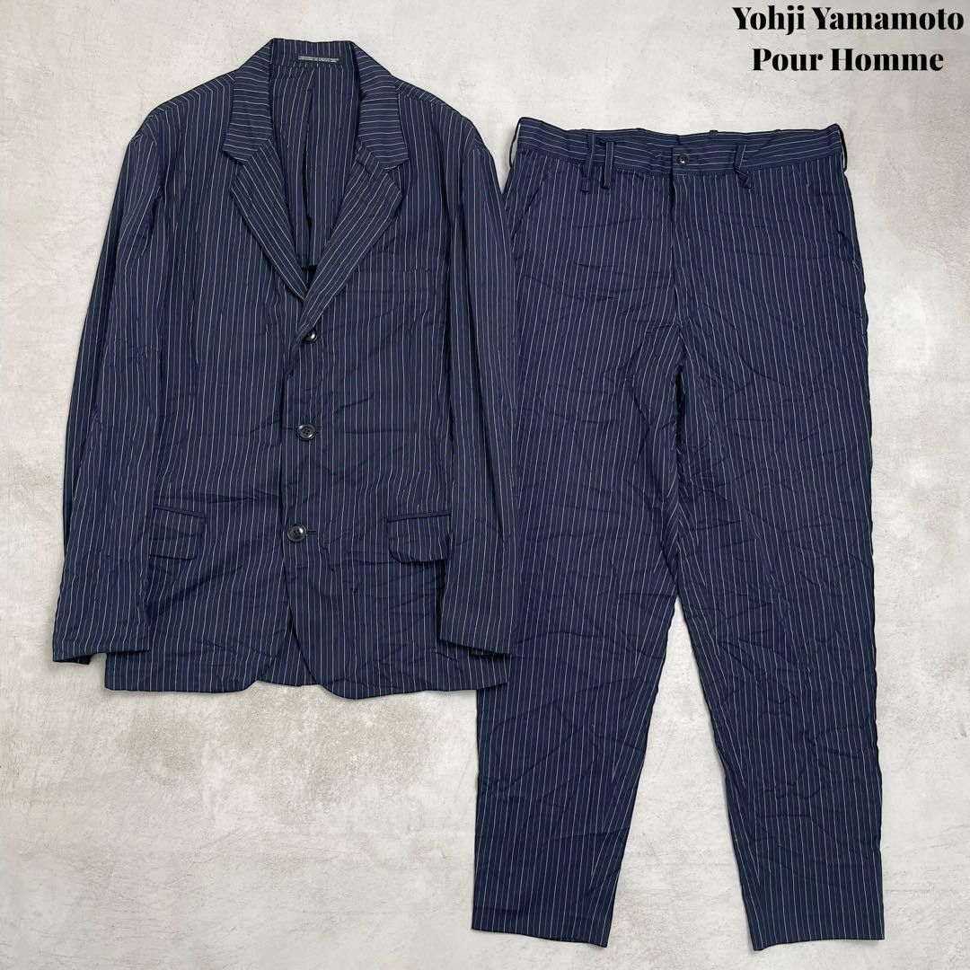 yohji yamamoto pour homme 16ss setup suit striped