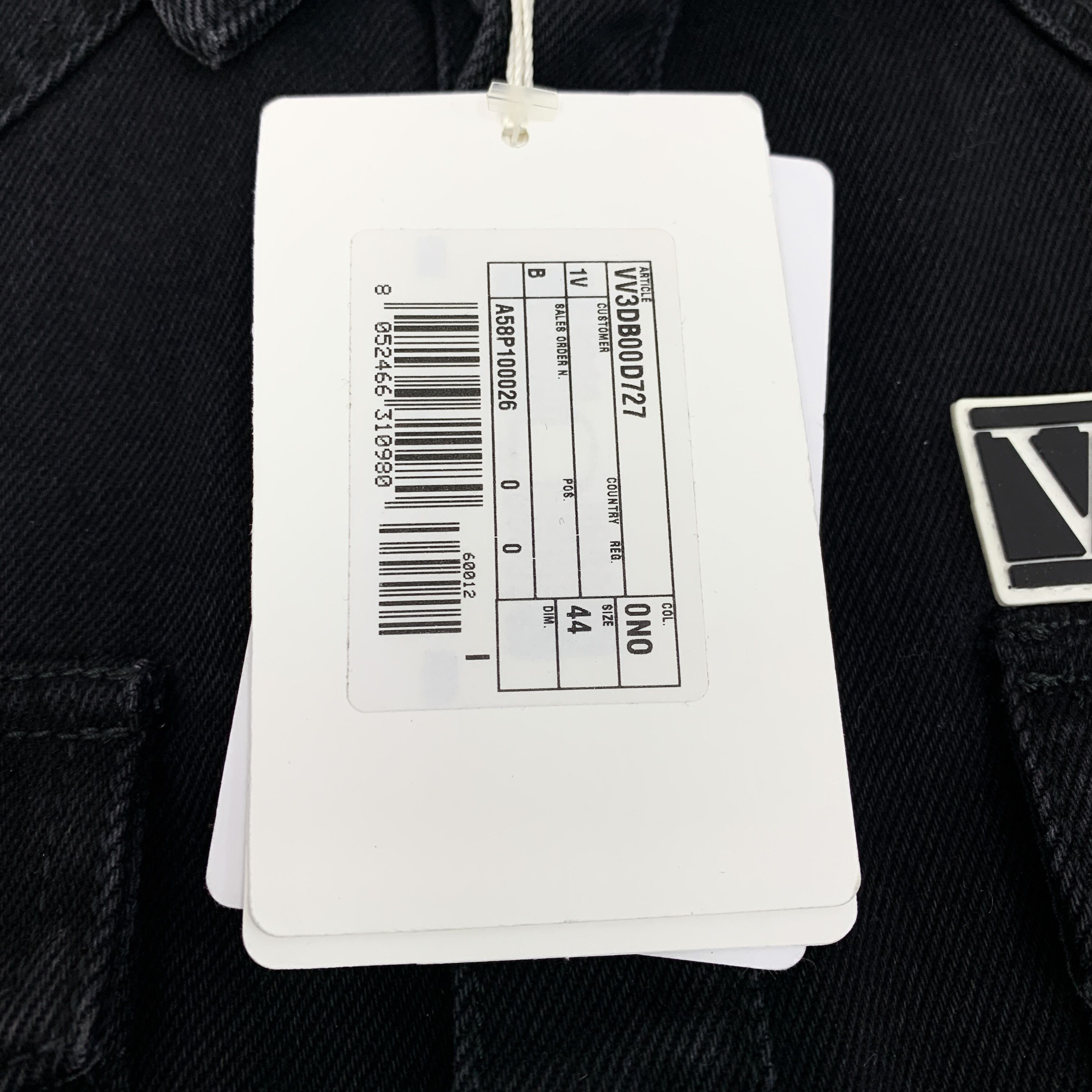 Valentino Valentino Jacket – Black Cotton Denim (Size XS) Size XS / US 0-2 / IT 36-38 - 3 Thumbnail