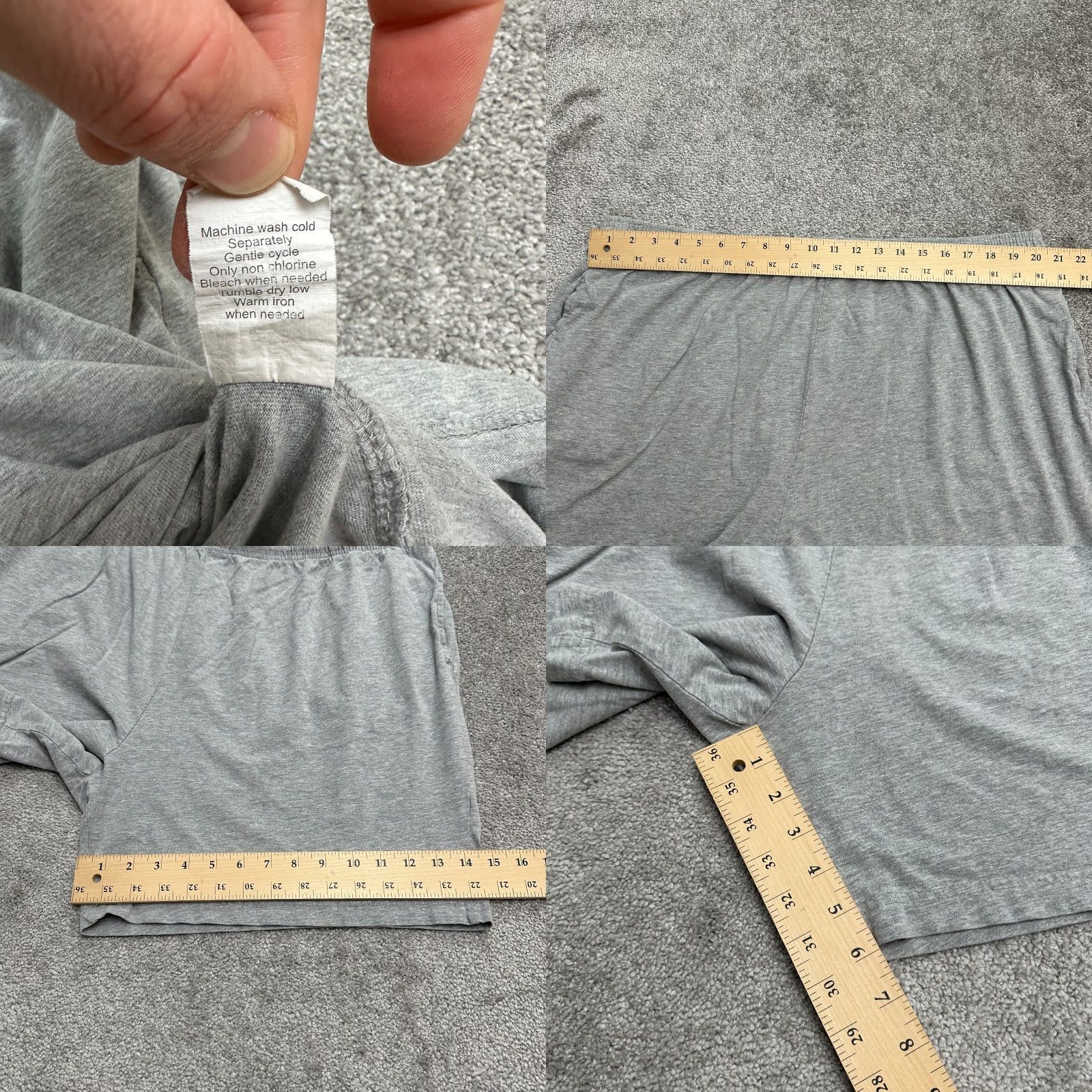 Haband Haband Sweat Shorts Mens 2XL Gray Elastic Waist Drawstring Pocket Casual Cotton Blend Size US 39 - 8 Thumbnail