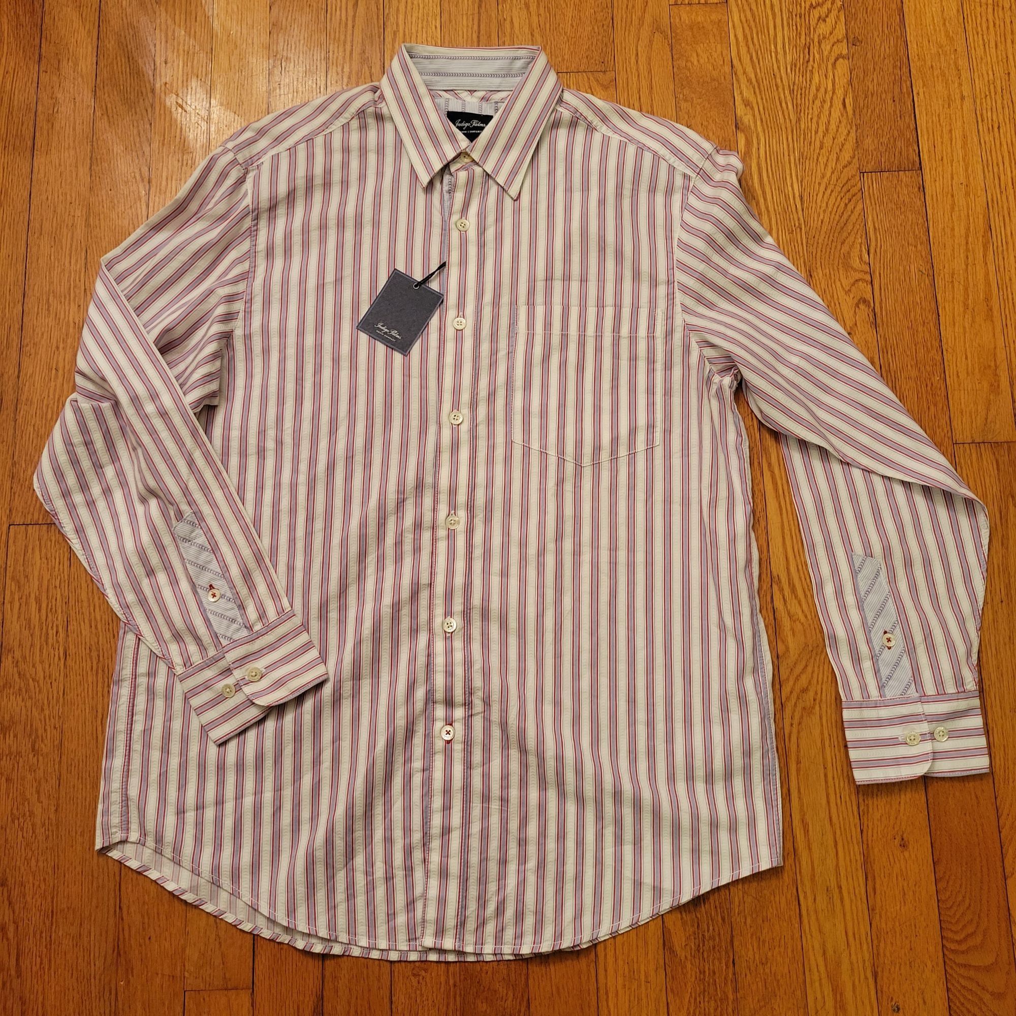 Indigo Palms Indigo Palms M Striped Button Down Shirt Cotton Long Sleeve Size US M / EU 48-50 / 2 - 1 Thumbnail