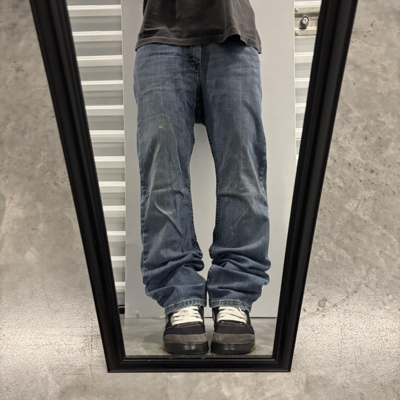 Japanese Brand × Vintage Crazy Vintage Y2K/2000s Grunge Dark Wash Denim Jeans! Size US 32 / EU 48 - 1 Thumbnail