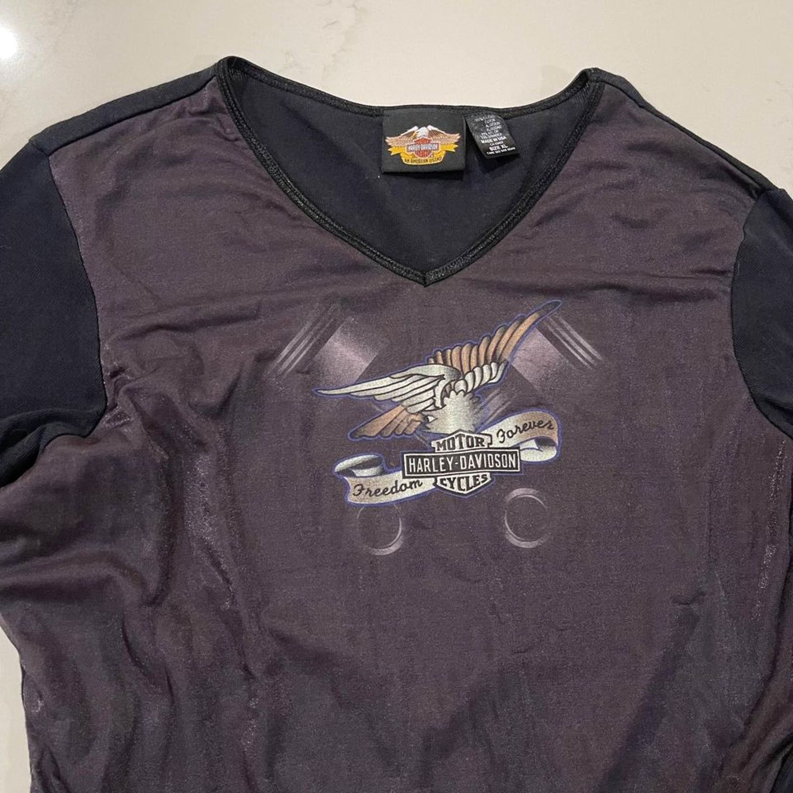 Harley Davidson Vintage Harley Davidson Black 3D Effect Long Sleeve Women XL Size XL / US 12-14 / IT 48-50 - 2 Thumbnail
