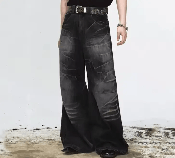 Jean Wash-faded distressed wide-leg jeans Size US 32 / EU 48 - 9 Thumbnail