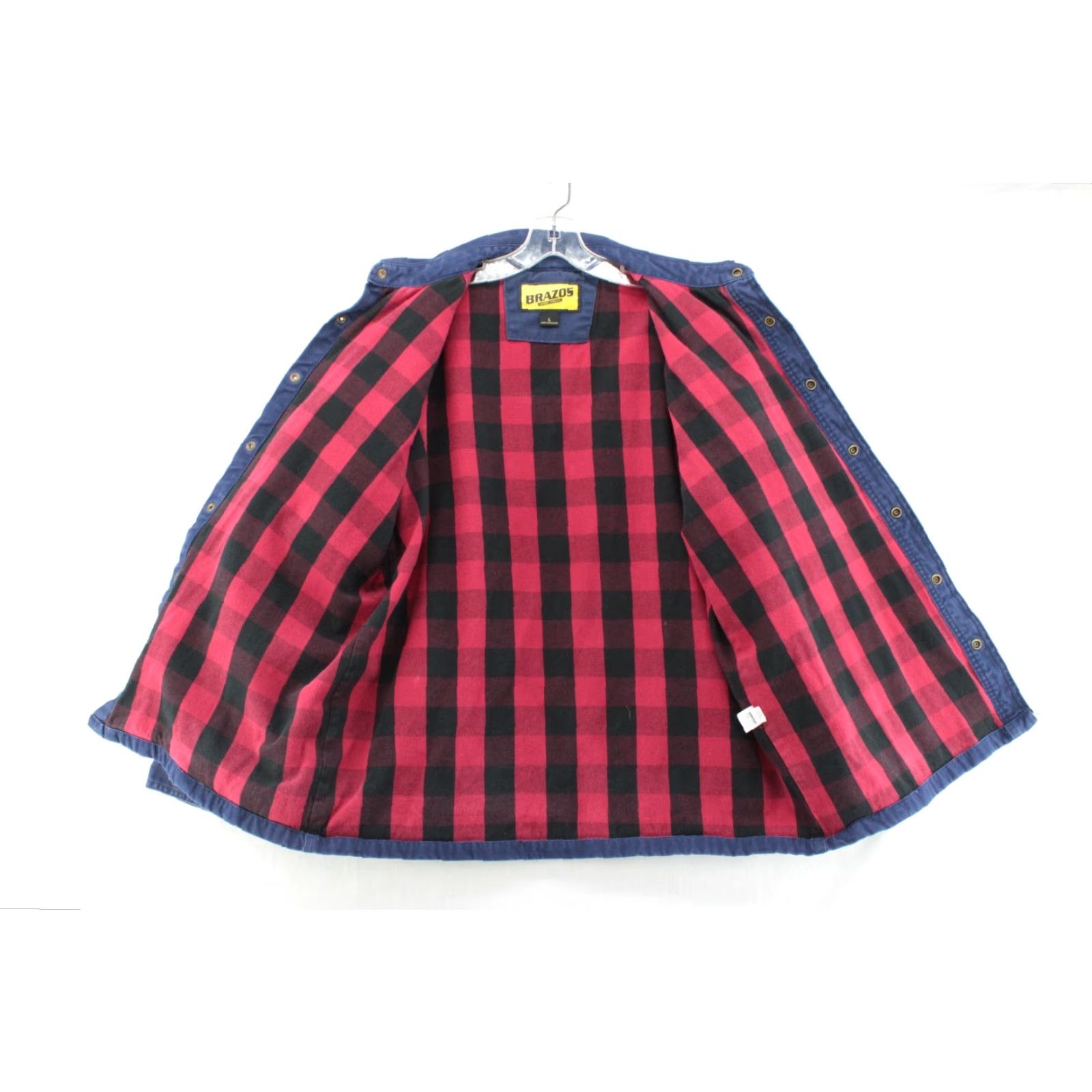 Vintage VINTAGE Brazos Work Force Jacket Men's L Blue Buffalo Plaid Lined Flannel Canvas Jacket Bomber Size US L / EU 52-54 / 3 - 5 Thumbnail