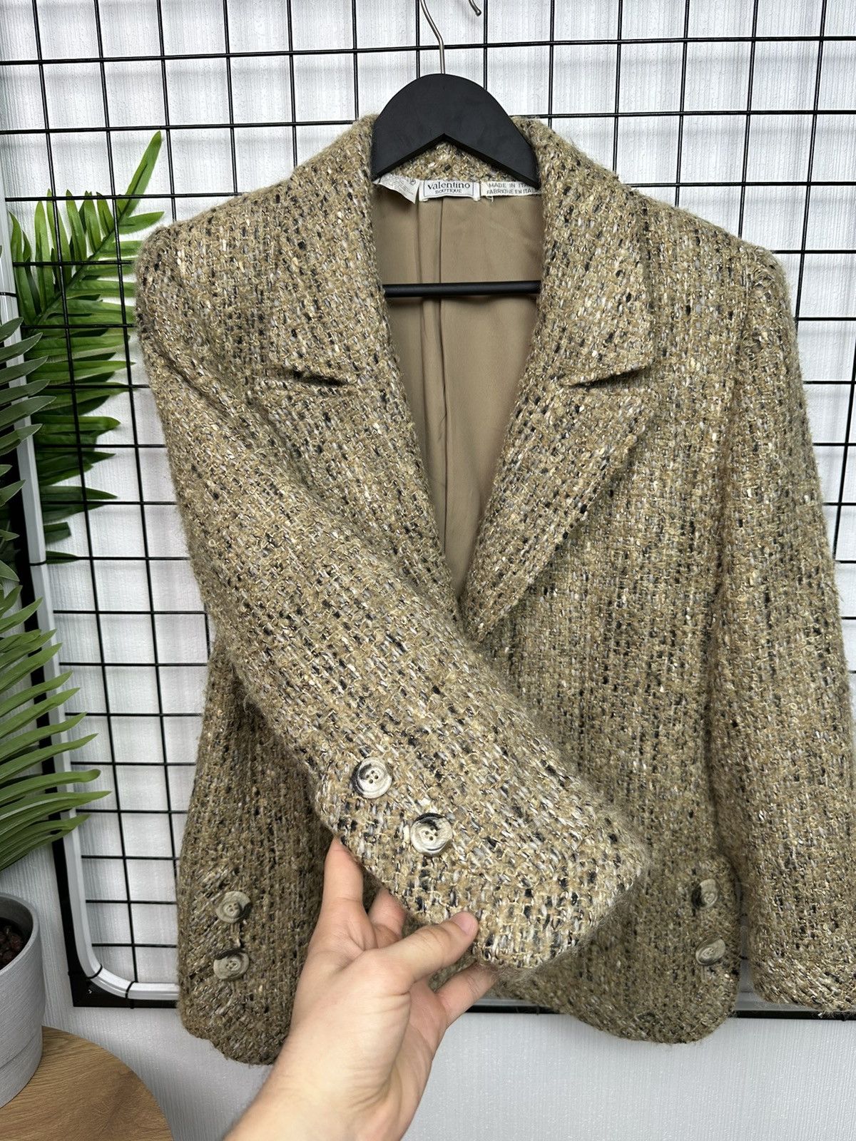Giovanni Valentino × Valentino 🔥Rare Vintage Valentino Botique tweed Blazer Jacket Women 8 Size M / US 6-8 / IT 42-44 - 9 Thumbnail