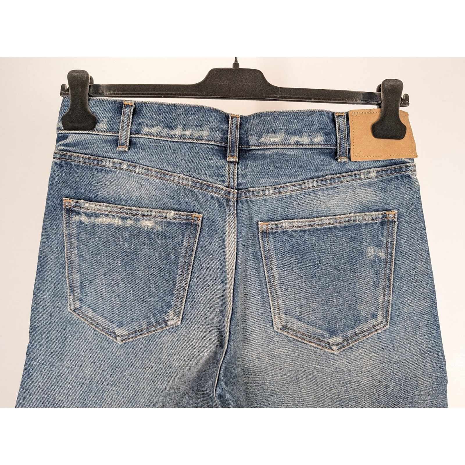 Celine o1rshd1 Denim Short Kurt Destroy in Rigid Indigo Size US 31 - 13 Thumbnail