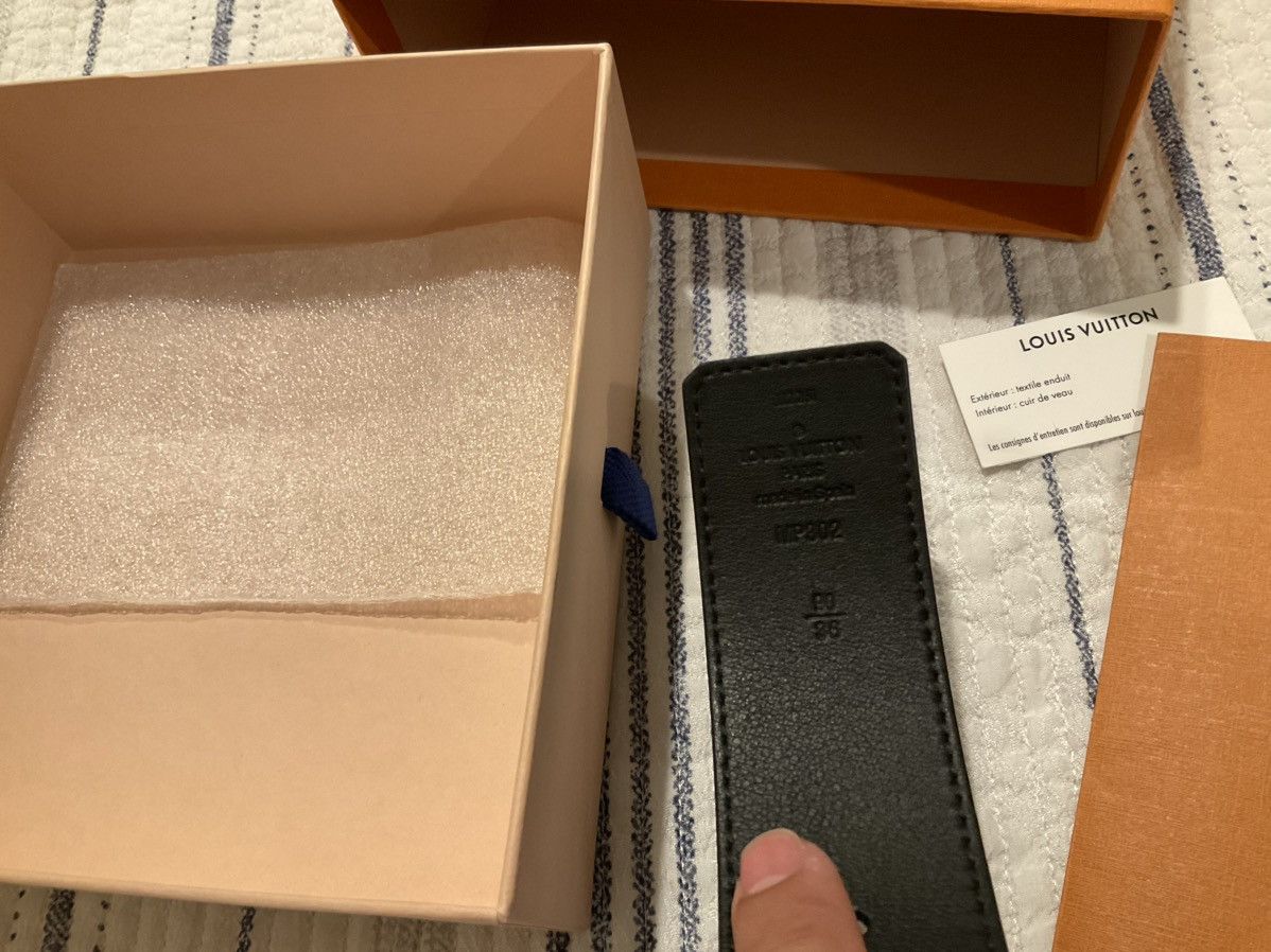 Louis Vuitton VIRGIL ABLOH LOUIS VUITTON BLUE MONOGRAM BELT Size 36 - 3 Thumbnail