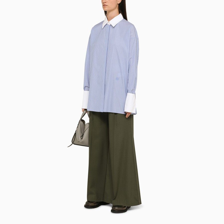 Loewe o1d2blof0824 Striped Deconstructed Shirt in Light Blue Size M / US 6-8 / IT 42-44 - 2 Thumbnail
