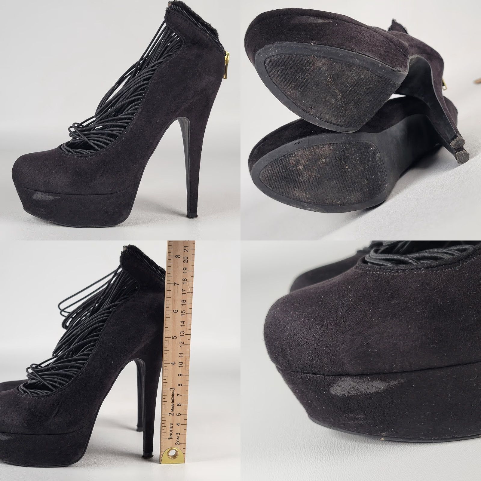 Vintage VINTAGE SHI by JOURNEY Dressy Fabric High Heel Stiletto Shoe Black 9.5 Women Party Stilettos Fabric Heel 3 in. Stiletto Shoes M Black Womens Size L / US 10 / IT 46 - 8 Thumbnail