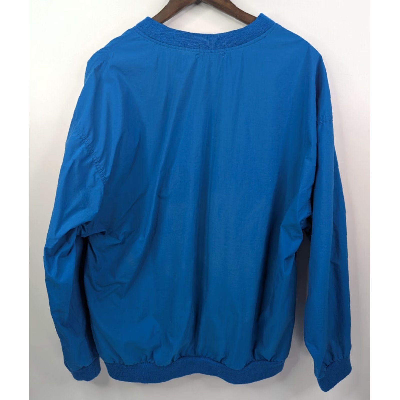 Izod VINTAGE IZOD Jacket Men L Blue Windbreaker Golf Pullover V-Neck Nylon Size US L / EU 52-54 / 3 - 6 Thumbnail