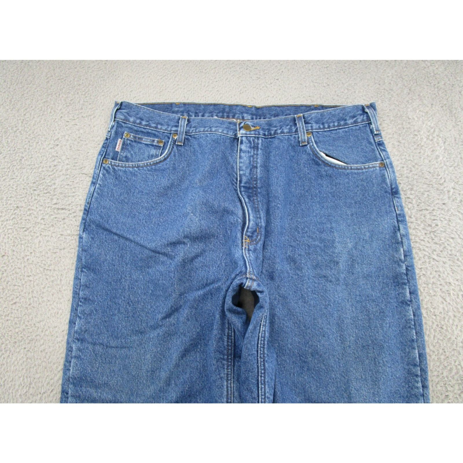 Carhartt Carhartt Jeans Men's 42x30 Blue Denim Fleece Lined Black Workwear Outdoor Size US 42 / EU 58 - 3 Thumbnail