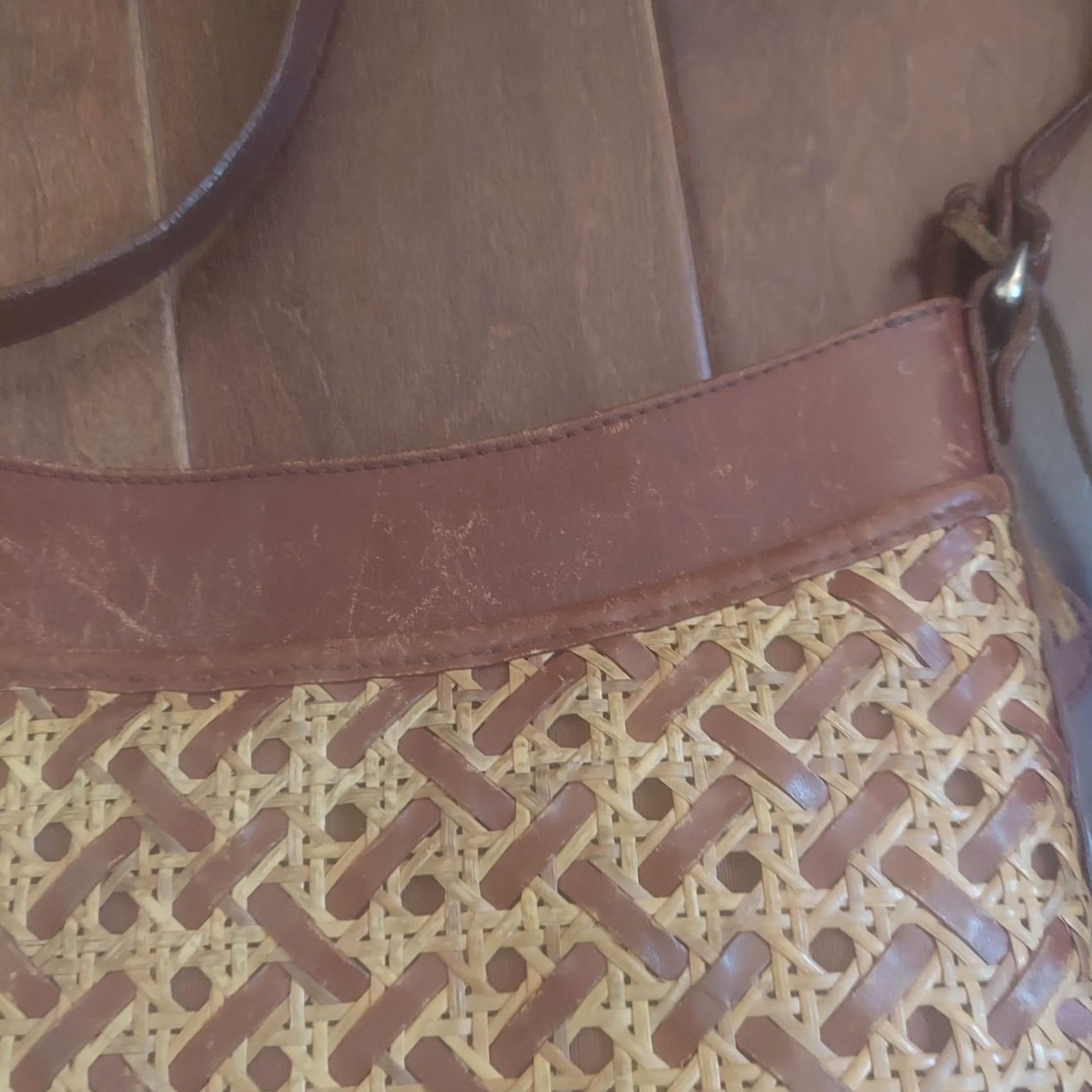 Etienne Aigner VINTAGE Etienne Aigner Shoulder Bag Womens Small Brown Straw Woven Leather Trim 90s Purse Size ONE SIZE - 5 Thumbnail