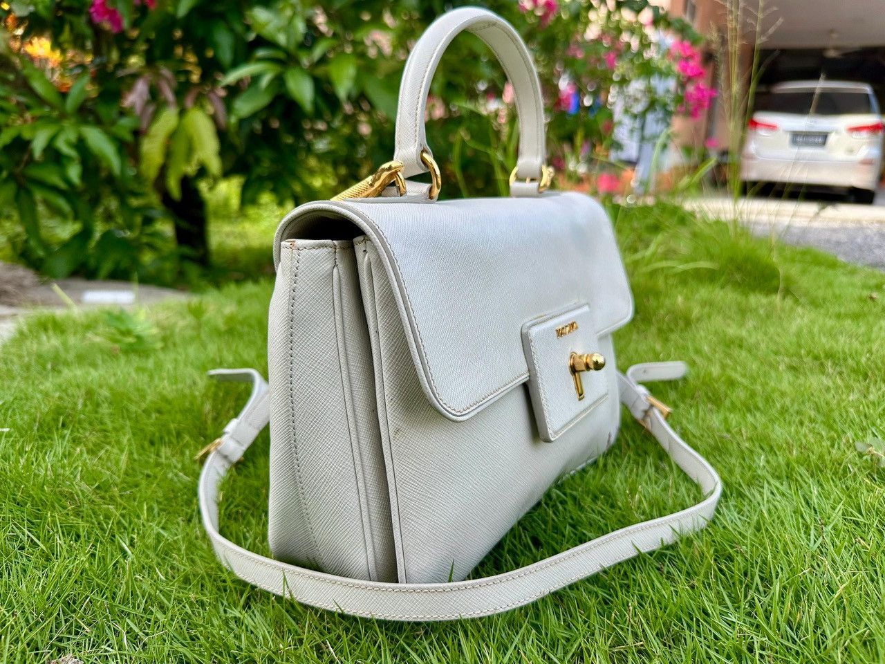 Prada Authentic Prada Saffiano Leather Crossbody Satchel Size ONE SIZE - 3 Thumbnail