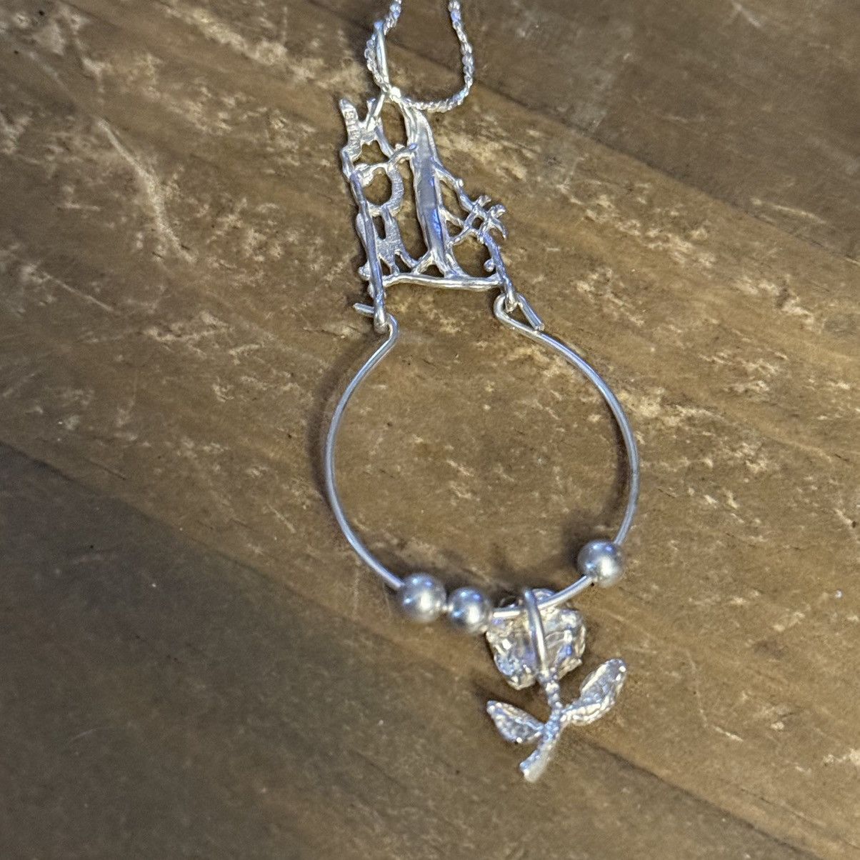 Vintage Vintage 925 silver #1 Mom charm holder pendant necklace Size ONE SIZE - 6 Thumbnail