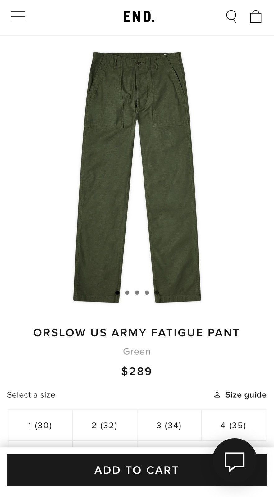 Japanese Brand × Orslow orSlow Slim Fit Fatigue Pants - Olive (can fit 28~30) Size US 30 / EU 46 - 4 Thumbnail