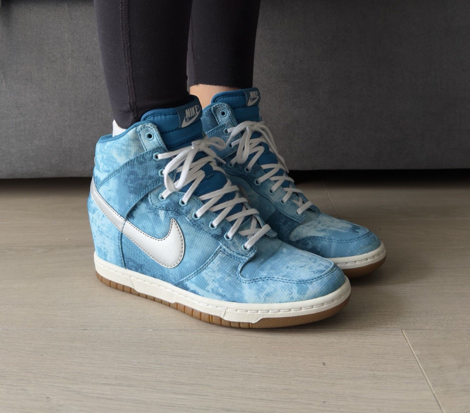Nike vintage Nike Dunk Sky Print High Blue Water Print Sneaker Size US 7.5 / IT 37.5 - 2 Thumbnail