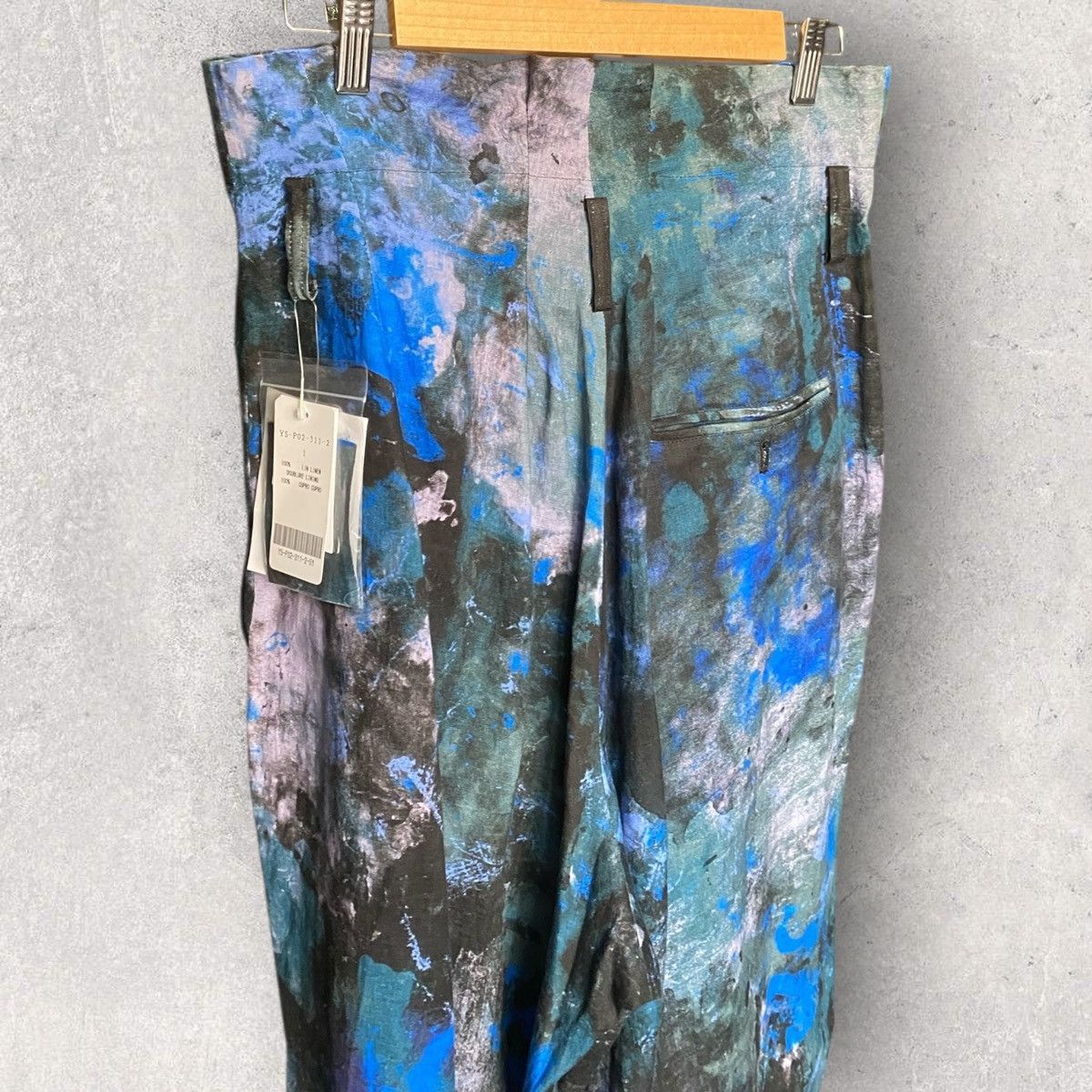 Yohji Yamamoto SS24 Lawn Linen Paint Print Highs Waist Pleats Trousers Size US 32 / EU 48 - 5 Thumbnail