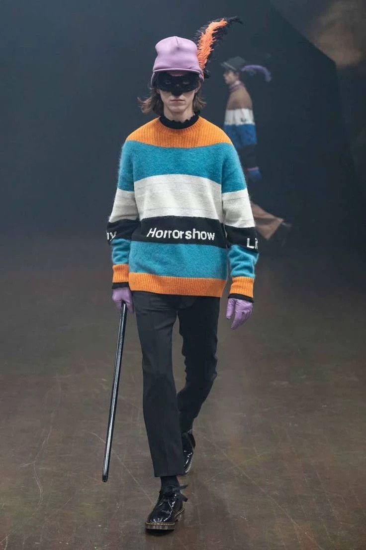 Undercover Undercover FW19 Clockwork Orange Colorblock Knit Sweater Size US XL / EU 56 / 4 - 4 Thumbnail