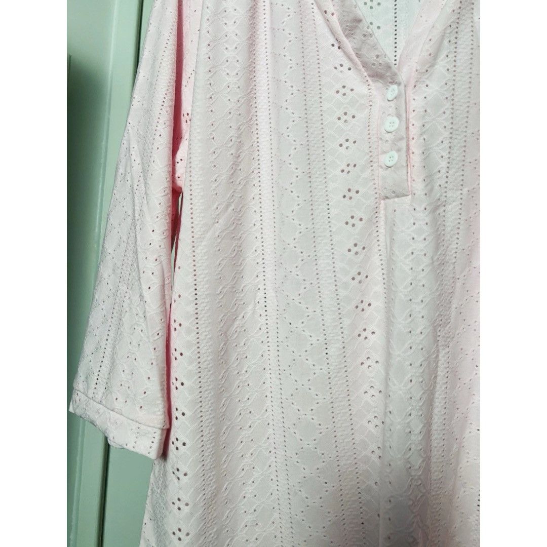 Other Womens Pink casual blouse Lace V-Neck Top 3/4 Sleeve 2XL Size XXL / US 16-18 / IT 52-54 - 3 Thumbnail