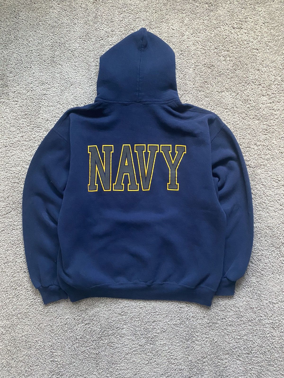 Vintage Vintage Navy Hoodie Size US L / EU 52-54 / 3 - 2 Thumbnail