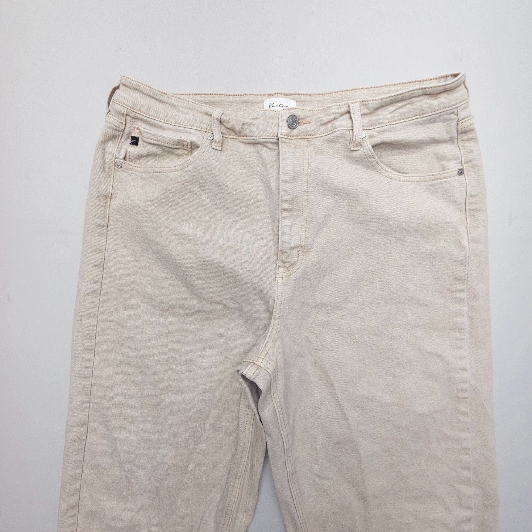 Vintage KanCan Jeans Womens 15 / 31 High Rise Slim Balloon Denim Beige 5-Pocket Relaxed Inseam 28" Baggy Tapered Vintage: No Size 36" / US 14 / IT 50 - 4 Thumbnail