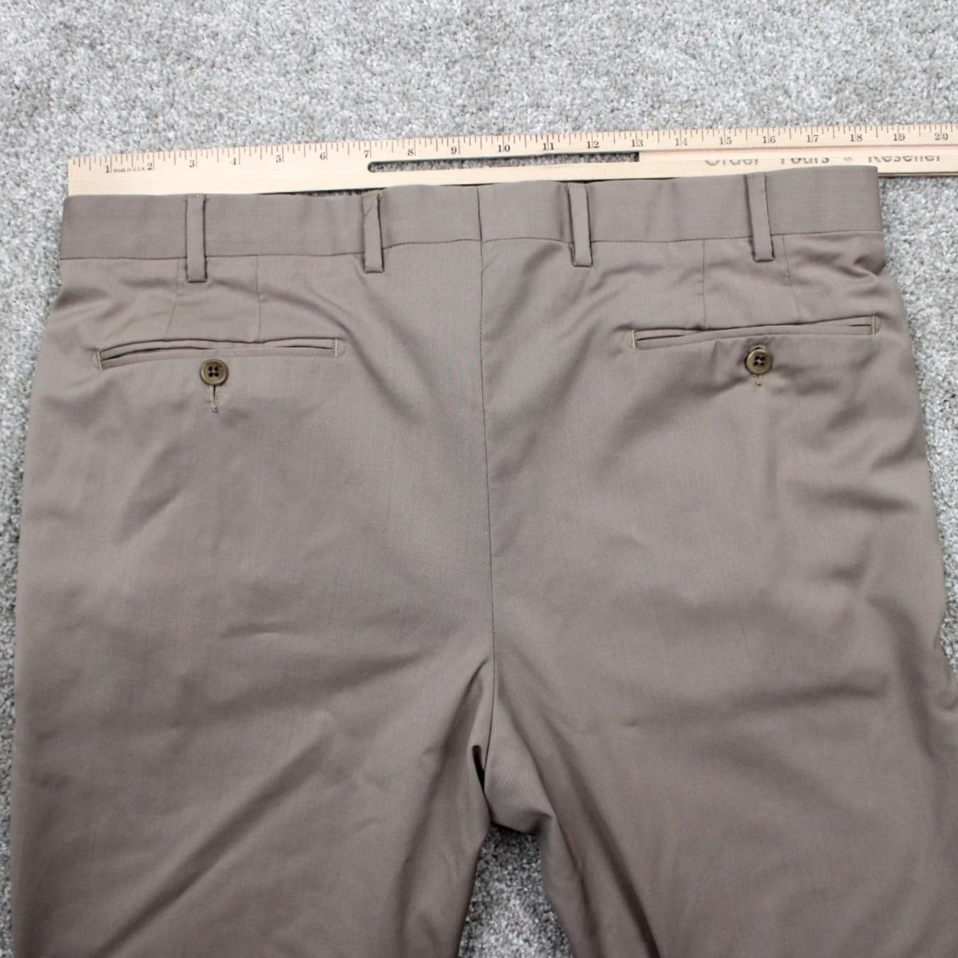 Zanella Zanella Dress Pants Mens 36 Beige 100% Wool Flat Front Inseam 26" Regular Rise Business Casual Formal Workwear Mens Beige Wool Flat Front Pants Size US 36 / EU 52 - 7 Thumbnail