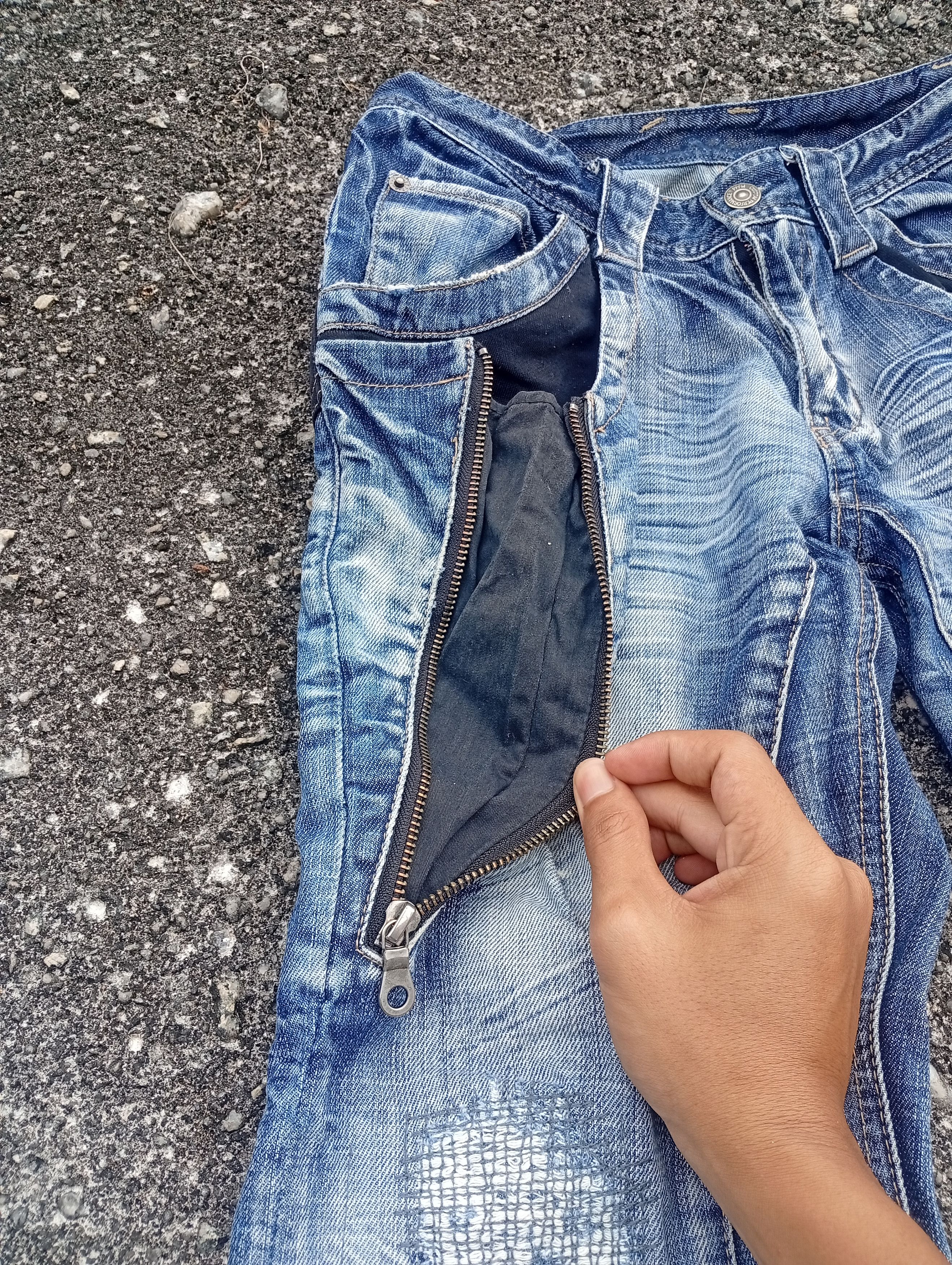 PPFM Japanese brand x PPFM moto biker distressed denim jeans Size US 29 - 6 Thumbnail
