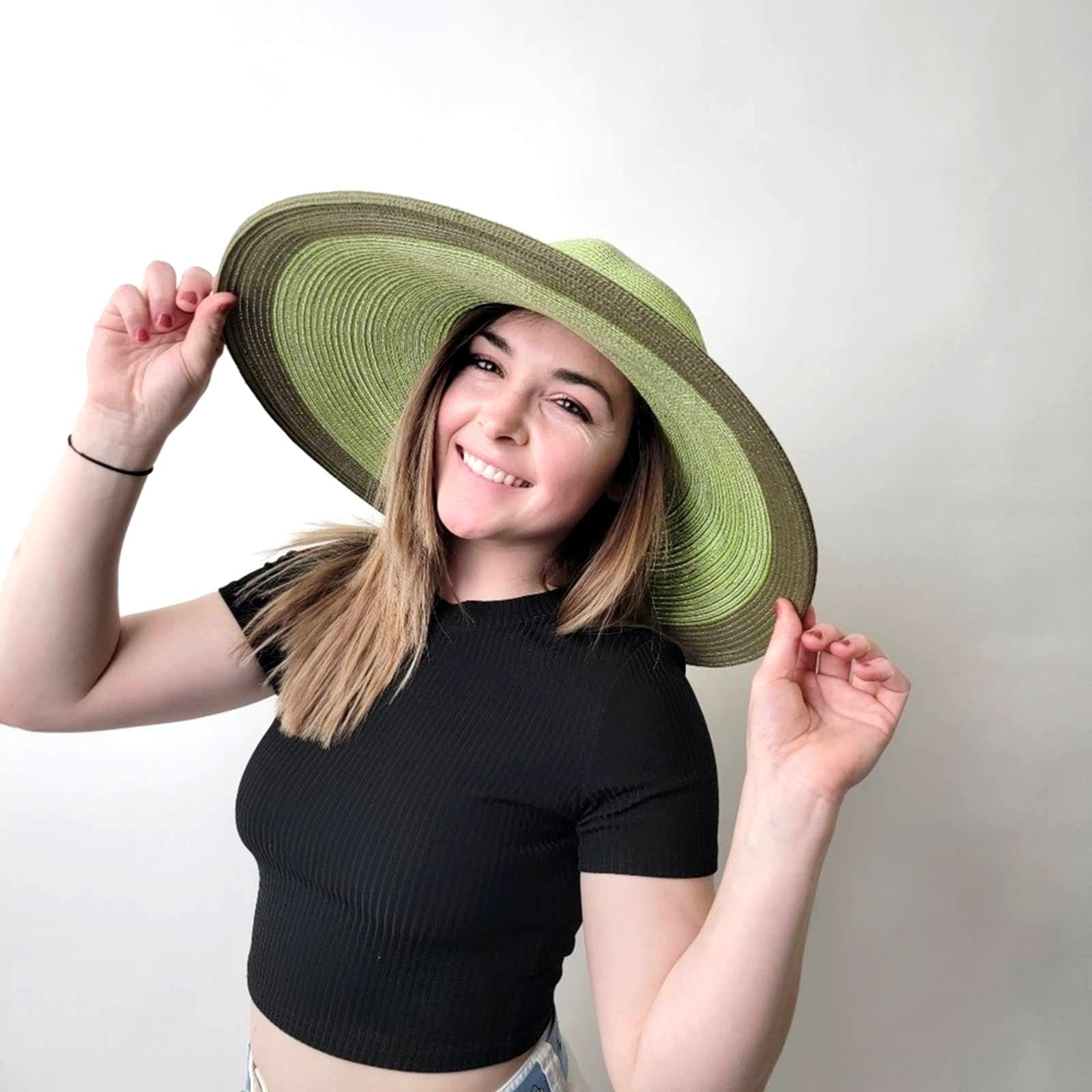 Designer NEW Floppy Light Green Summer Sun Hat Size ONE SIZE - 7 Thumbnail