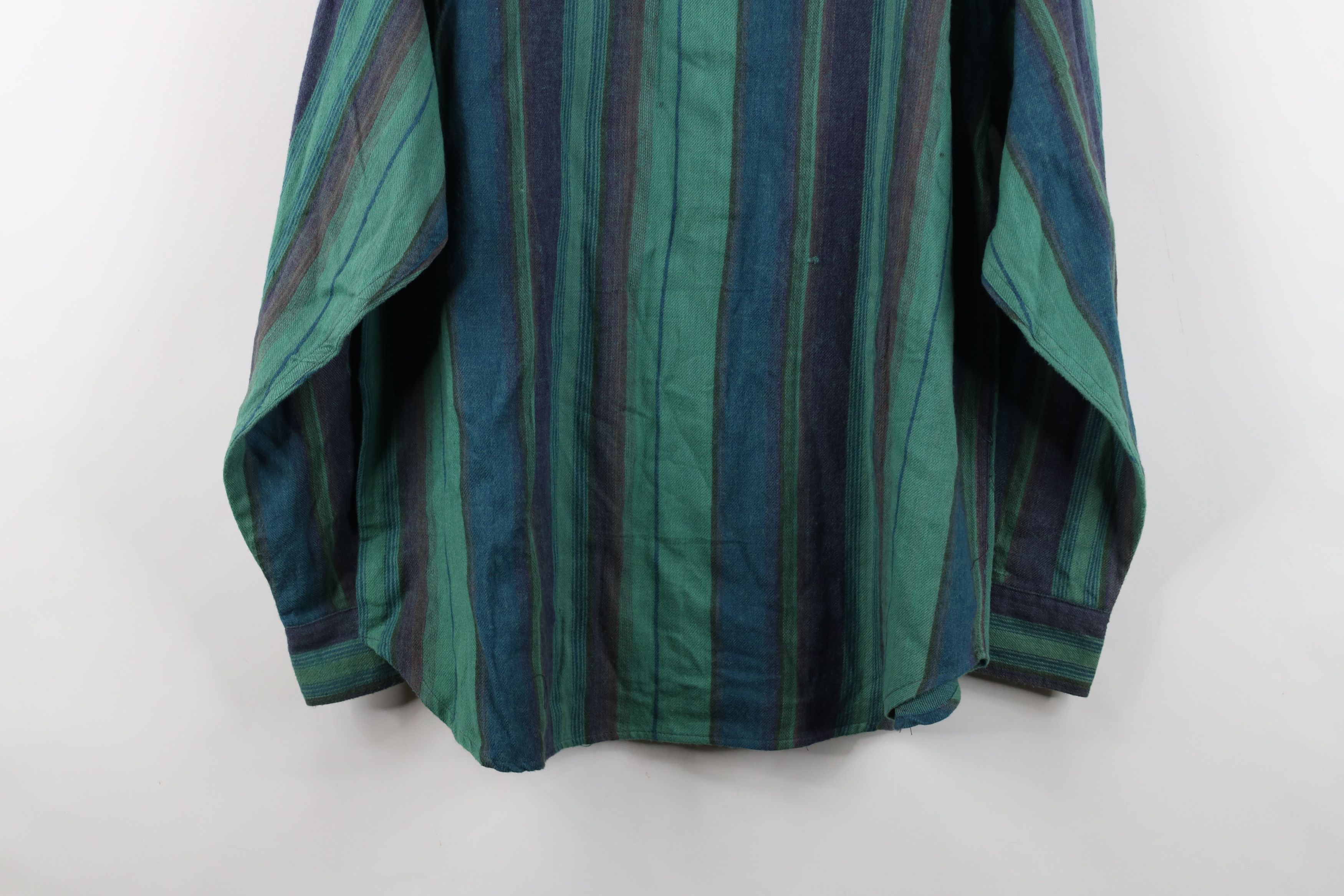 Vintage Vintage 90s Streetwear Flannel Band Collar Button Shirt Size US XXL / EU 58 / 5 - 14 Thumbnail