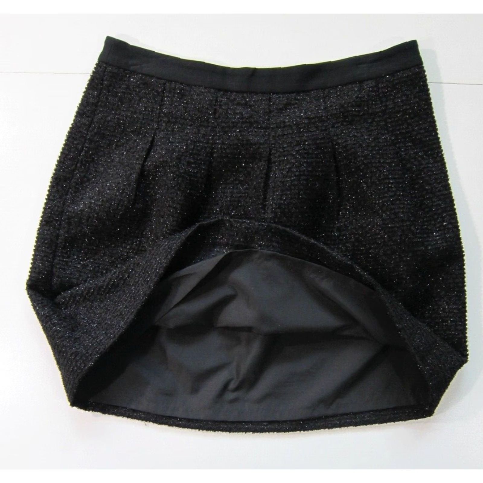 Ann Taylor VINTAGE Ann Taylor Loft Black Metallic Sparkly Pleated Straight Pencil Skirt Women 8 Size 30" / US 8 / IT 44 - 6 Thumbnail