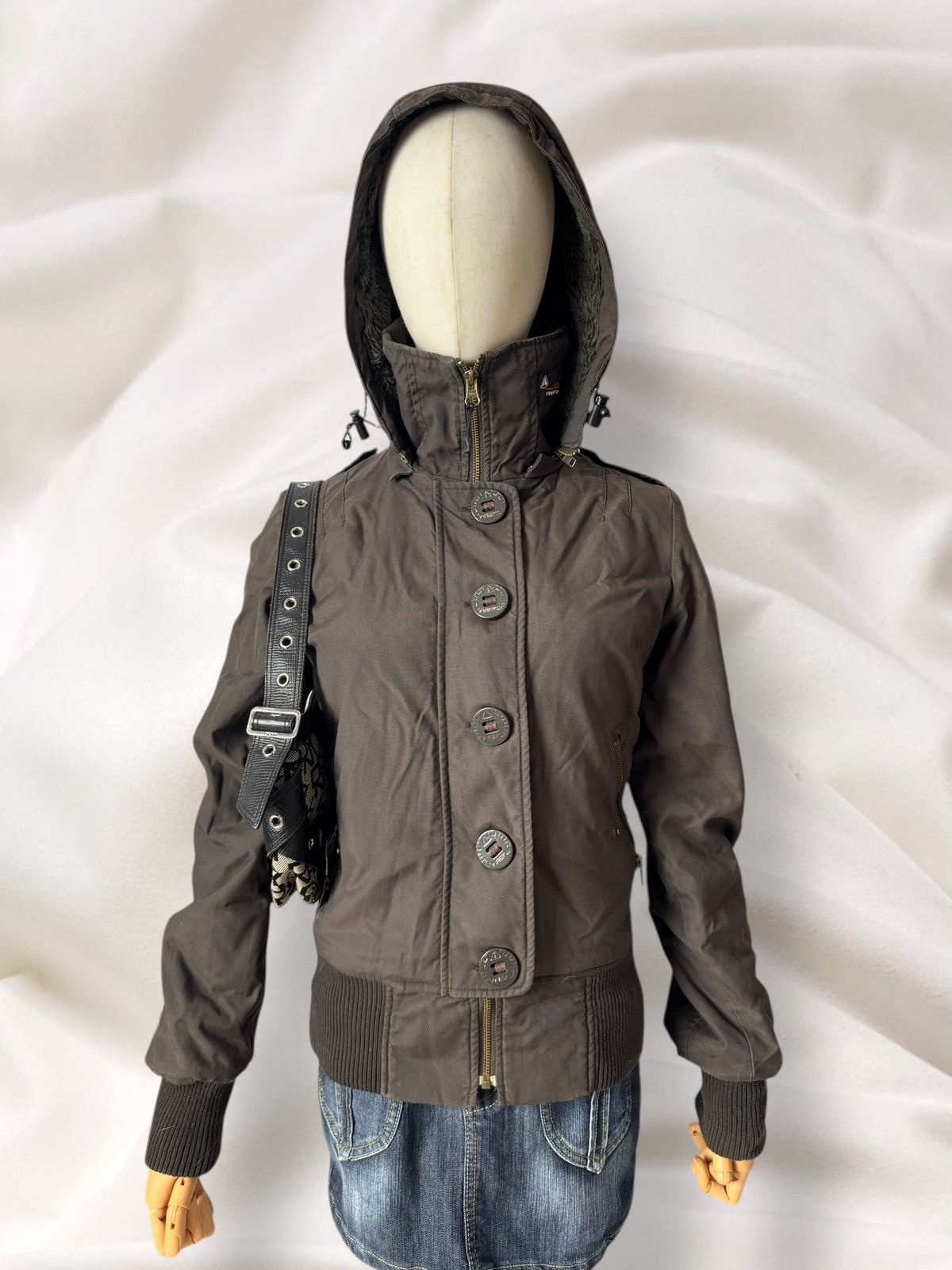 If Six Was Nine Japan Style Vintage Faux Fur Lined Y2K Utility Bomber Jacket Size M / US 6-8 / IT 42-44 - 1 Thumbnail