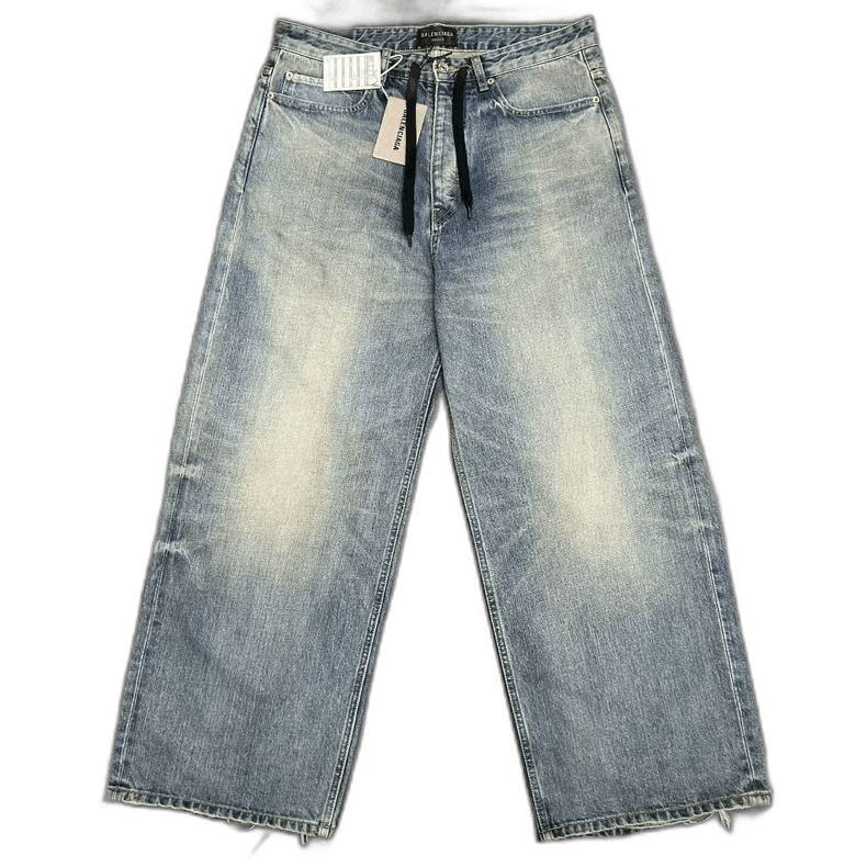 Balenciaga Balenciaga Drawstring Distressed Denim Jeans Size US 28 / EU 44 - 1 Thumbnail