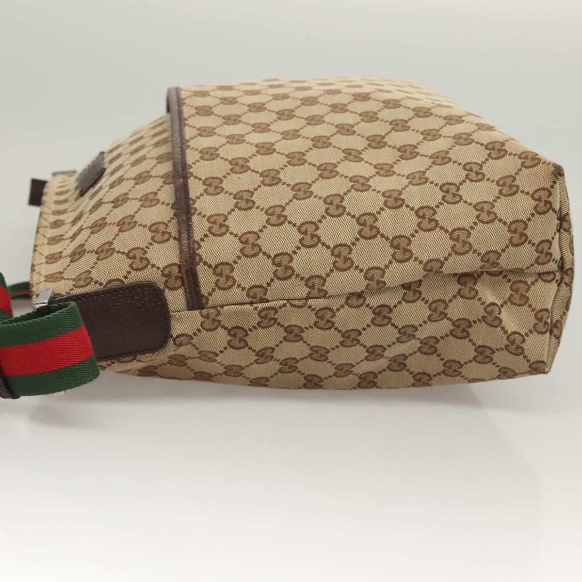 Gucci GUCCI GG Canvas Web Sherry Line Shoulder Bag Beige Green Red Size ONE SIZE - 5 Thumbnail