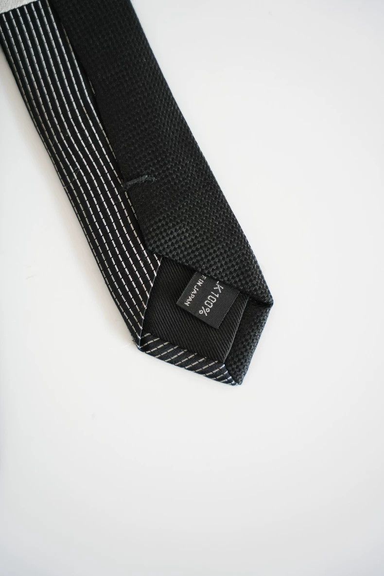 Yohji Yamamoto Yohji Yamamoto Black and white striped silk tie 2505-Nextar Size ONE SIZE - 3 Thumbnail