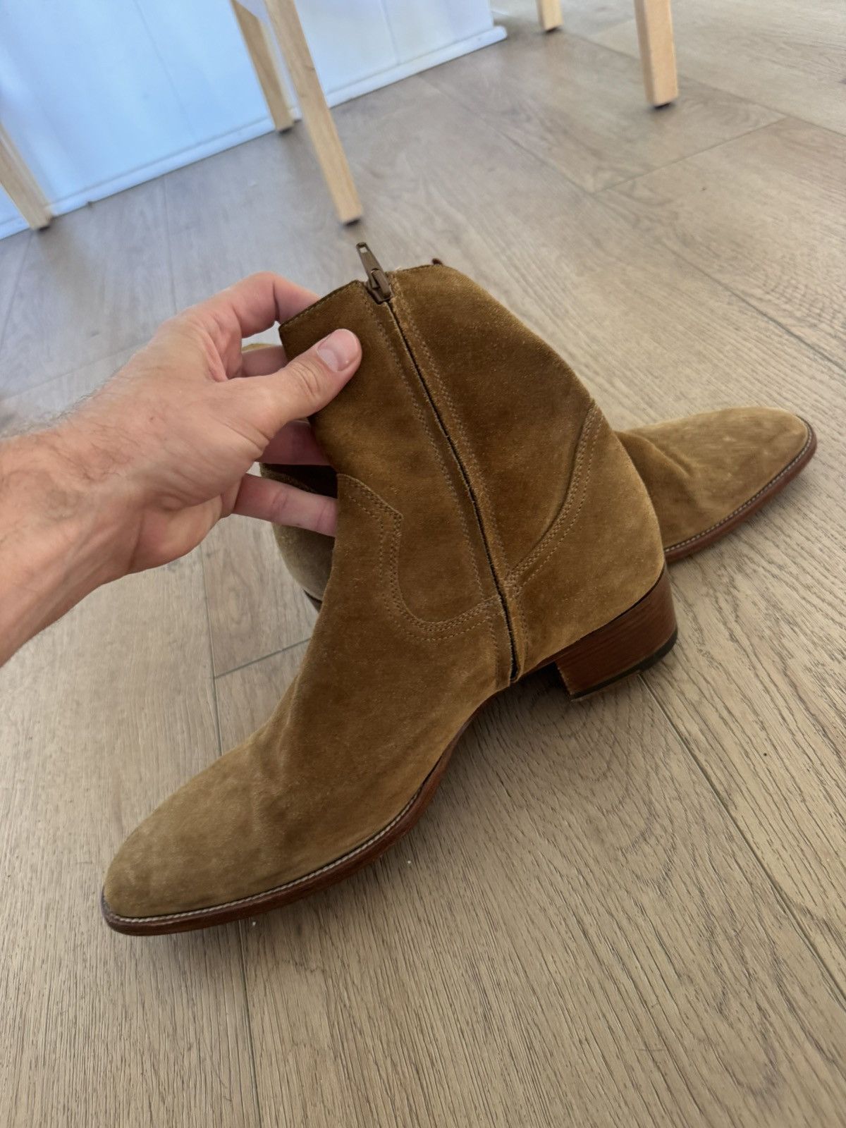 Saint Laurent Paris Hedi Suede Fringe Wyatts 44.5 Size US 11.5 / EU 44-45 - 5 Thumbnail