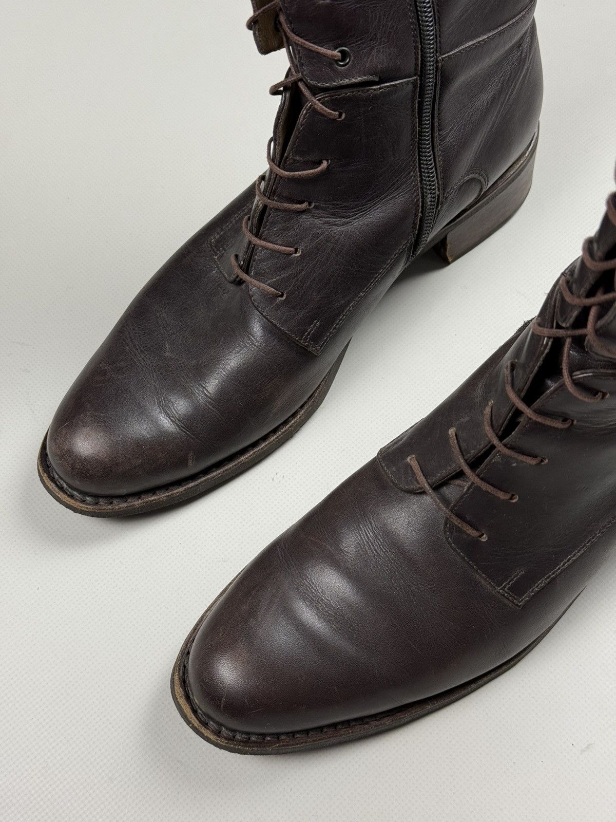 Paraboot Paraboot Ladies Tall Lace Calf Combat Leather Boots Shoes Size US 7.5 / IT 37.5 - 9 Thumbnail