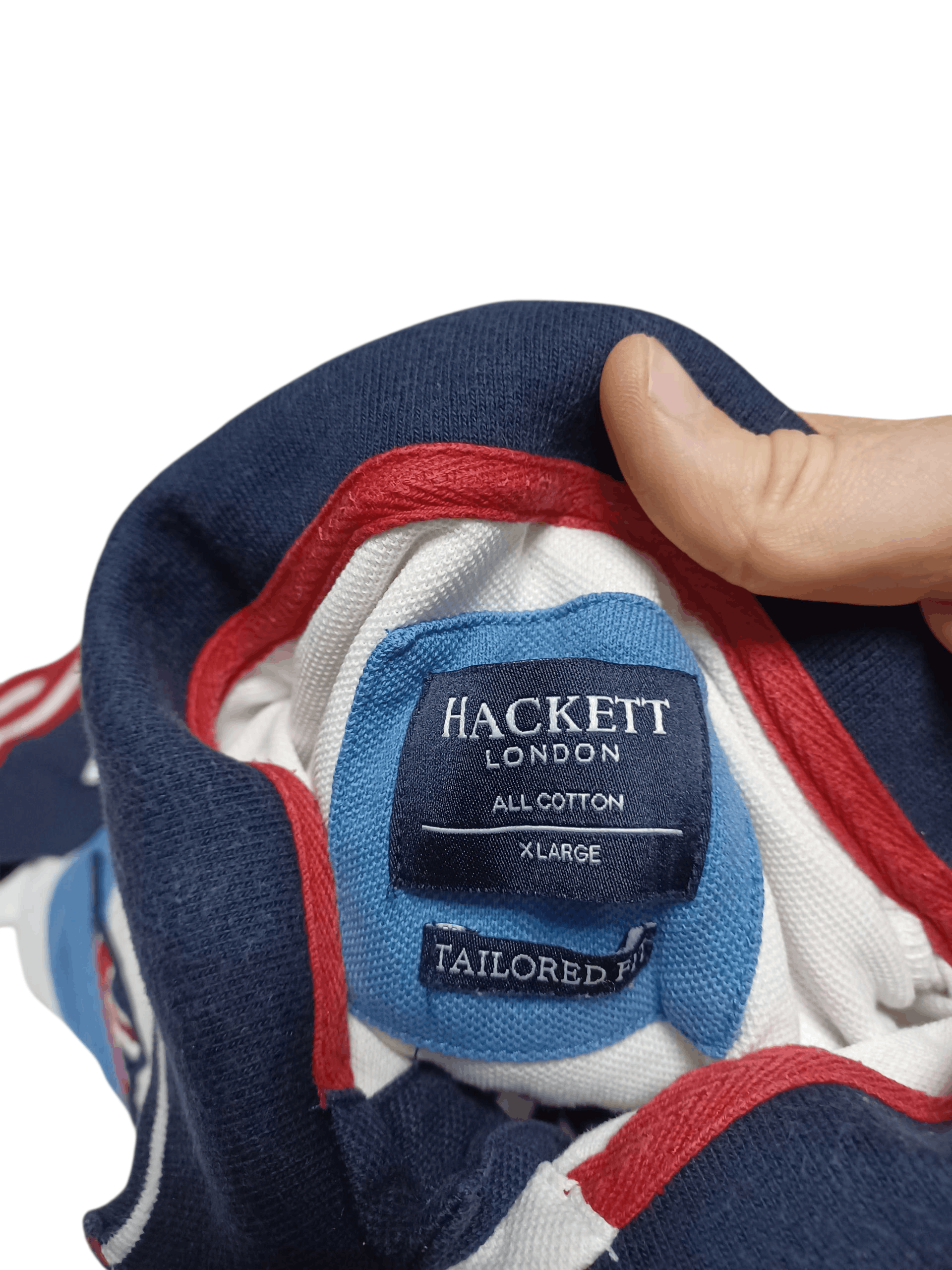 Hackett HACKETT LUXURY VINTAGE BIG LOGO EMBROIDERED POLO SHIRT Size US XL / EU 56 / 4 - 4 Thumbnail