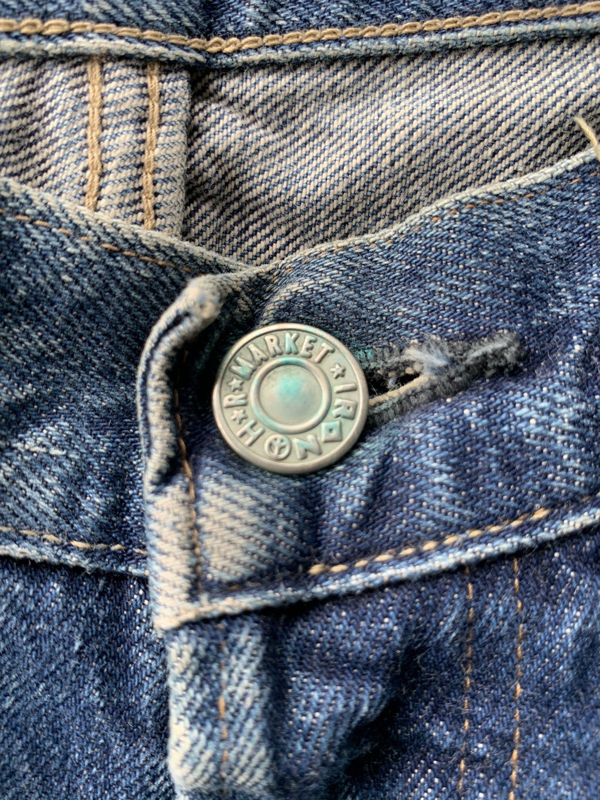 Japanese Brand vintage Okura Hr Market Selvedge Distressed denim Size US 34 / EU 50 - 11 Thumbnail