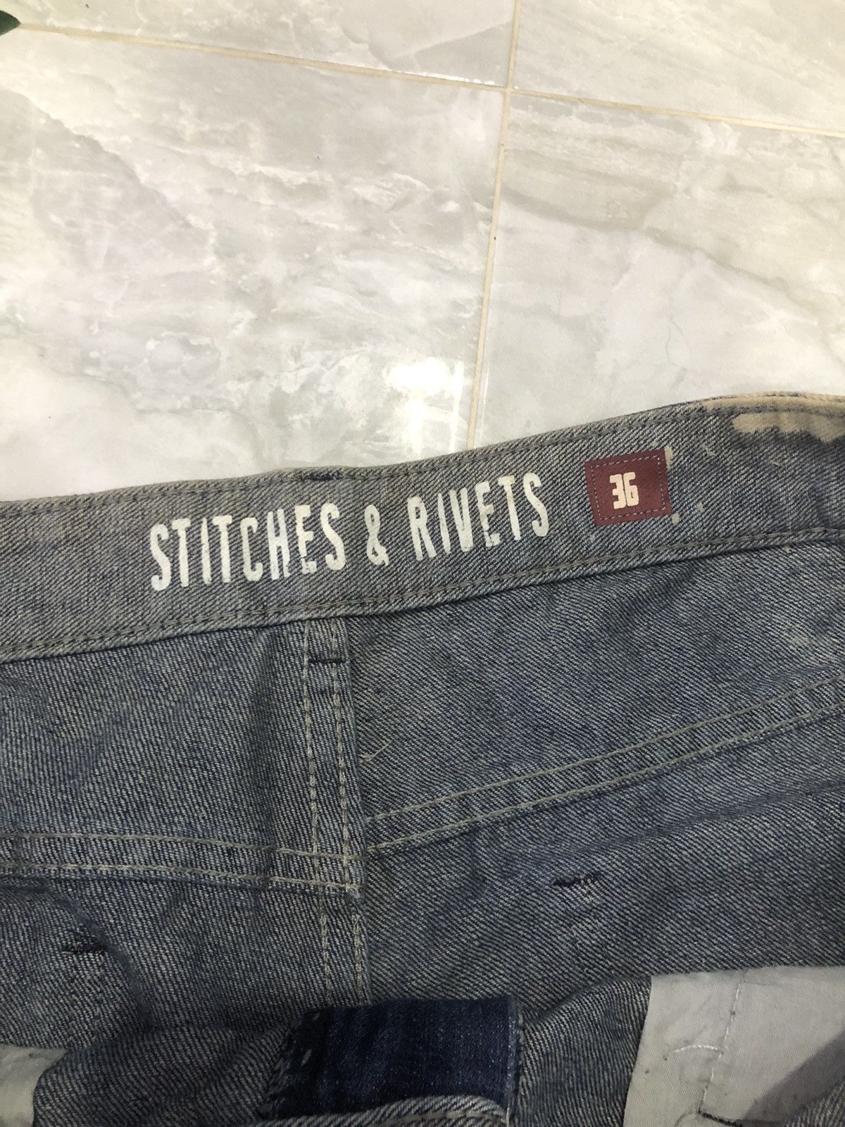 Japanese Brand × Stitch's Jeans Stitches & Rivets Destroyed Denim Jean Shorts Size US 36 / EU 52 - 5 Thumbnail
