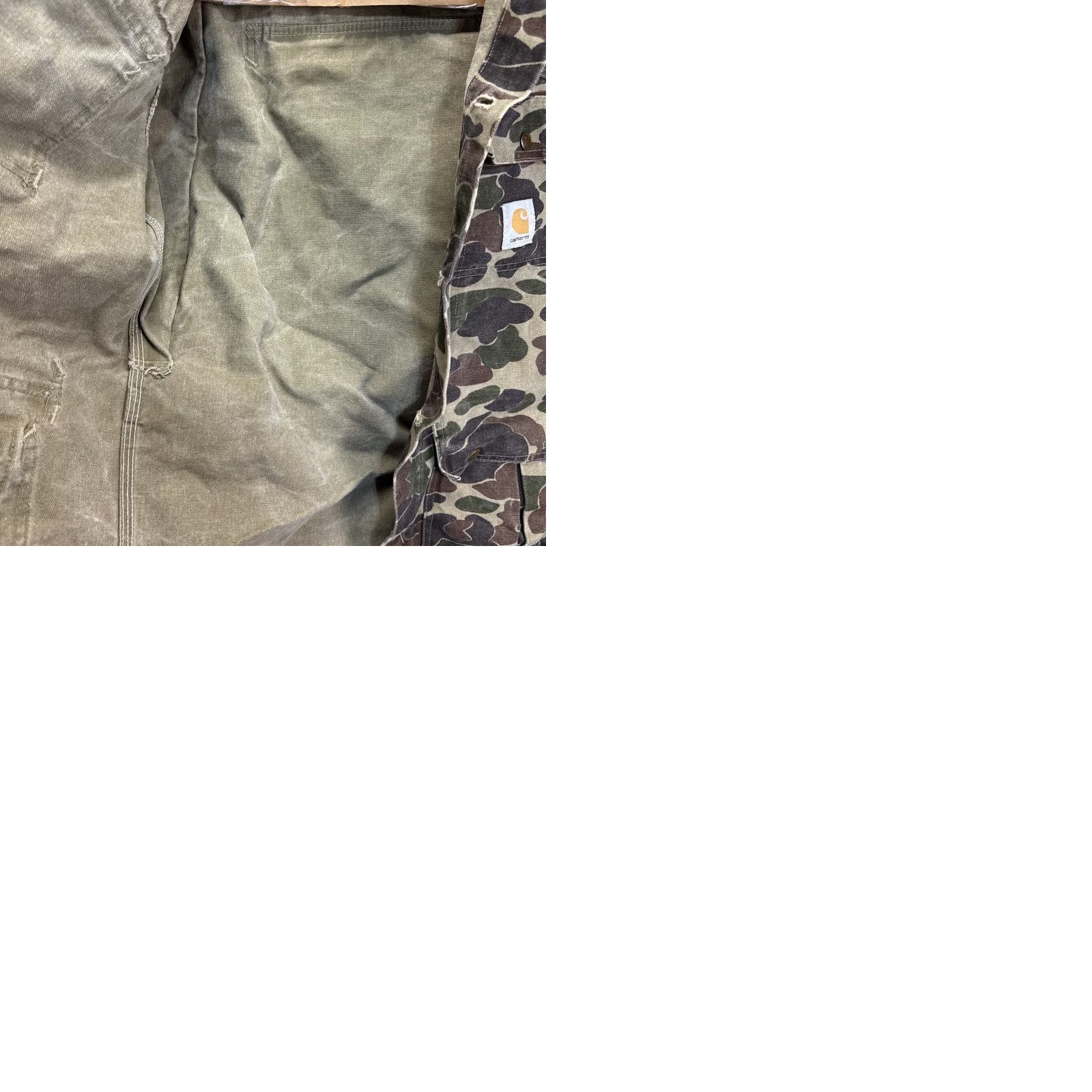 Carhartt VINTAGE Carhartt Camouflage Hunting Coat Jacket CU253 Large Men Jacket Camouflage 80s Hunting USA Size US L / EU 52-54 / 3 - 12 Thumbnail