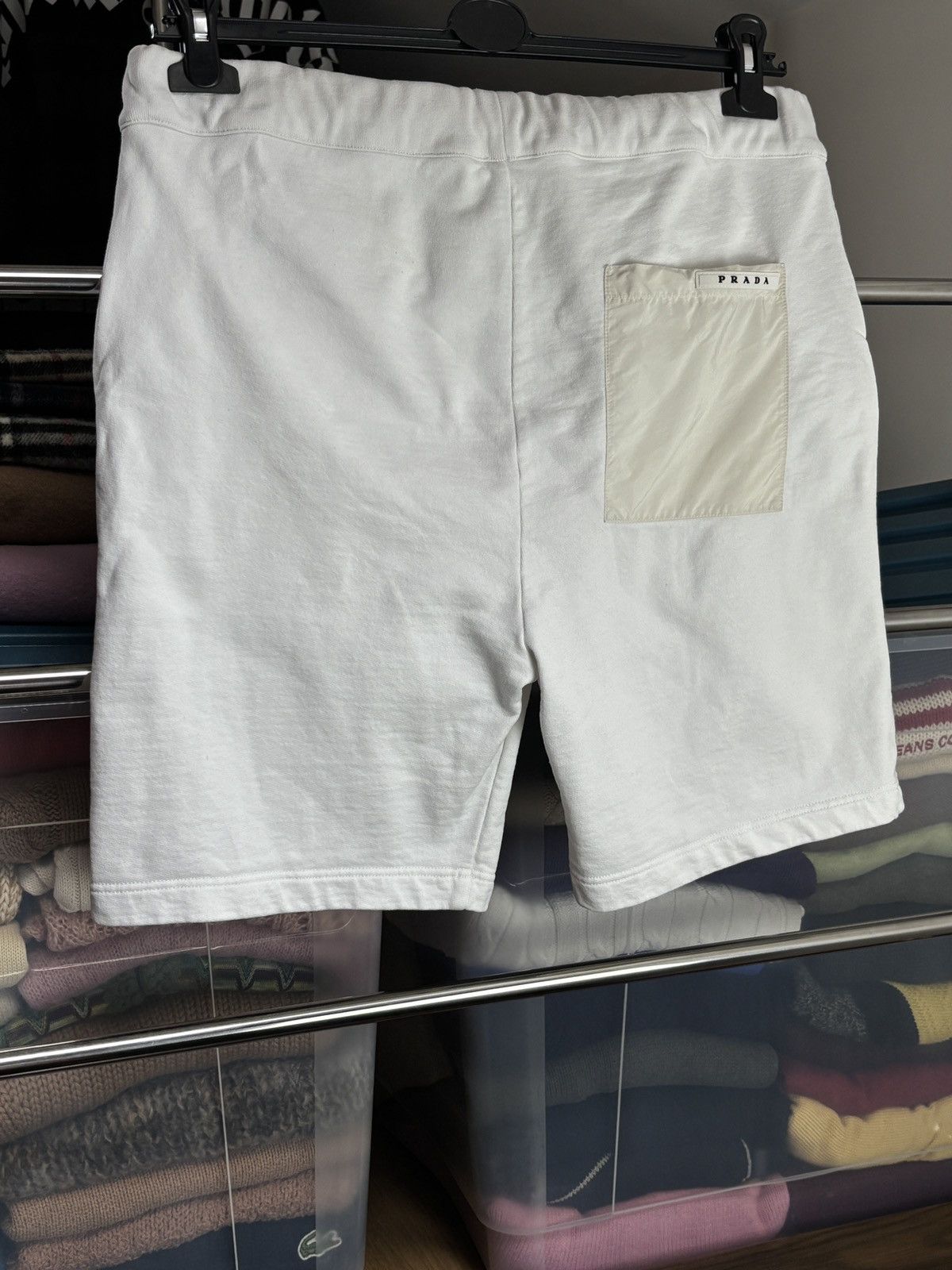 Prada Prada Pocket Tab Luxury White Cotton Shorts Size US 36 / EU 52 - 2 Thumbnail