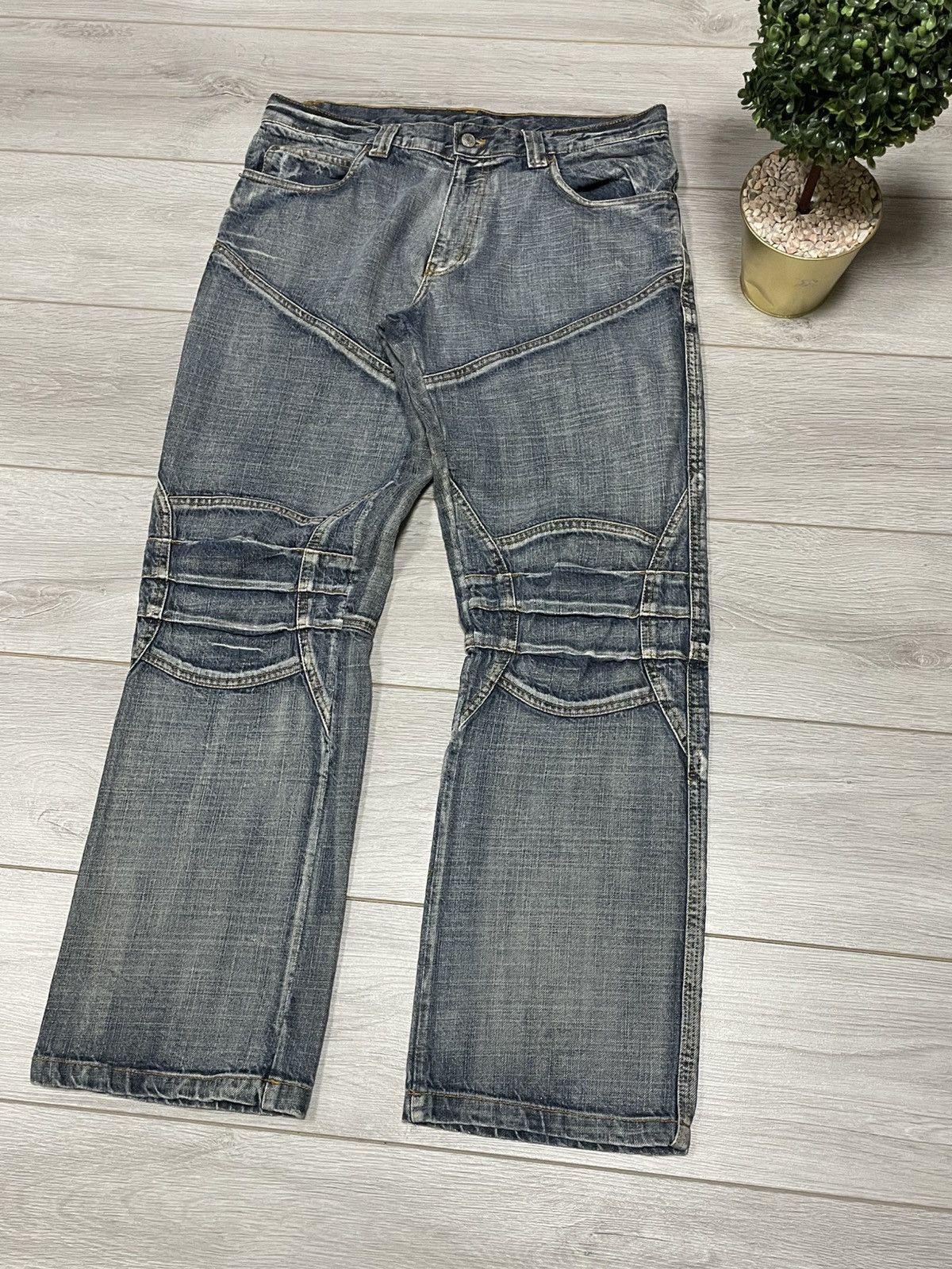 Vintage Avant garde Identical Y2K vintage stripes wide pants jeans Size US 34 / EU 50 - 2 Thumbnail