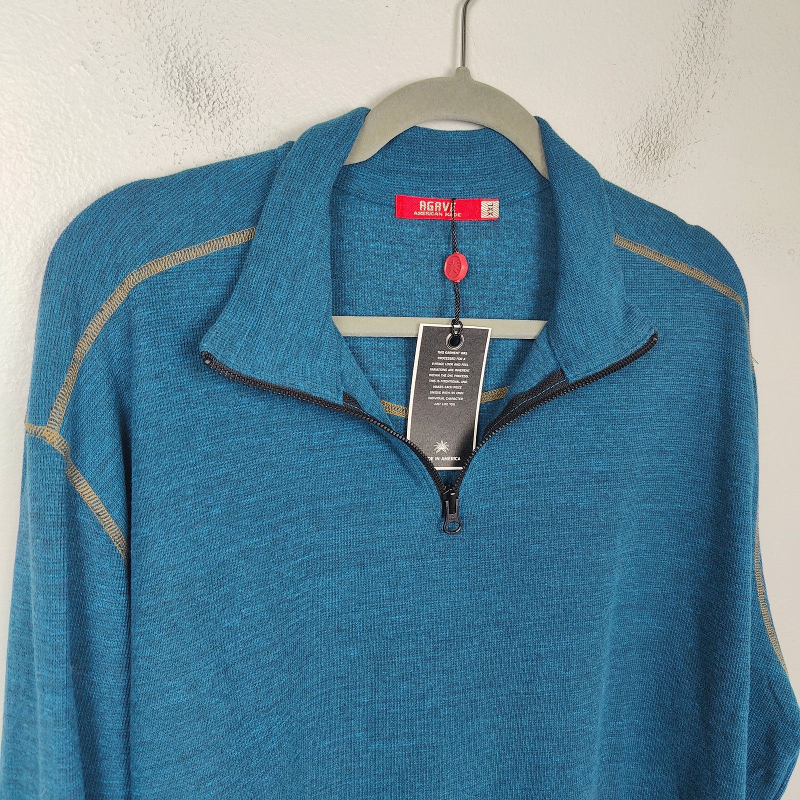 Agave Agave Julias 1/4 Zip Sweater Men XXL Blue NWT AgaveLux Size US XXL / EU 58 / 5 - 2 Thumbnail