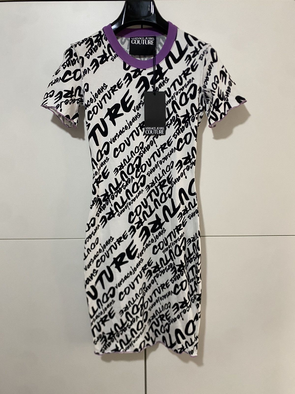 Versace Jeans Couture Print Logo Brushed Versace Jeans Culture Jersey T-Shirt, XS, Size XS / US 0-2 / IT 36-38 - 1 Thumbnail