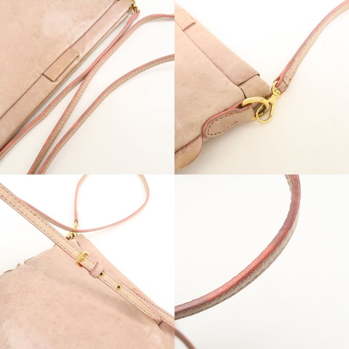Miu Miu Miu Miu Logo Frilled Calfskin Crossbody Bag Pink Size ONE SIZE - 4 Thumbnail