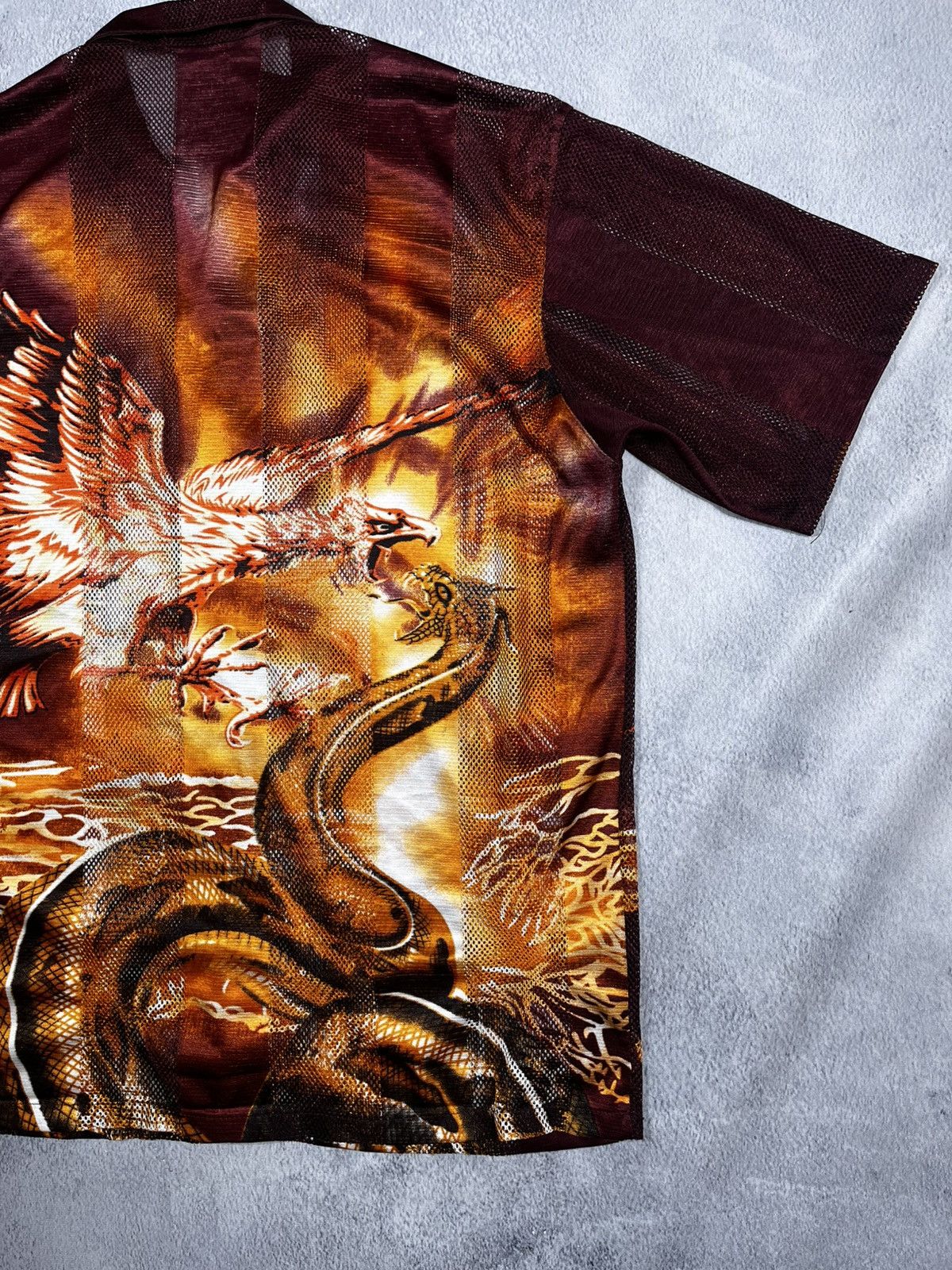 Other Vintage 90s mesh Japan dragon shirt Japanese XXL Size US XXL / EU 58 / 5 - 10 Thumbnail