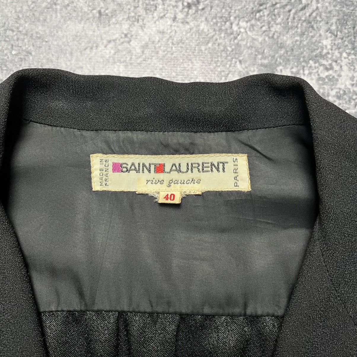 Saint Laurent Paris Vintage 70s Yves Saint Laurent Paris Black Blouse Shirt YSL Size M / US 6-8 / IT 42-44 - 3 Thumbnail
