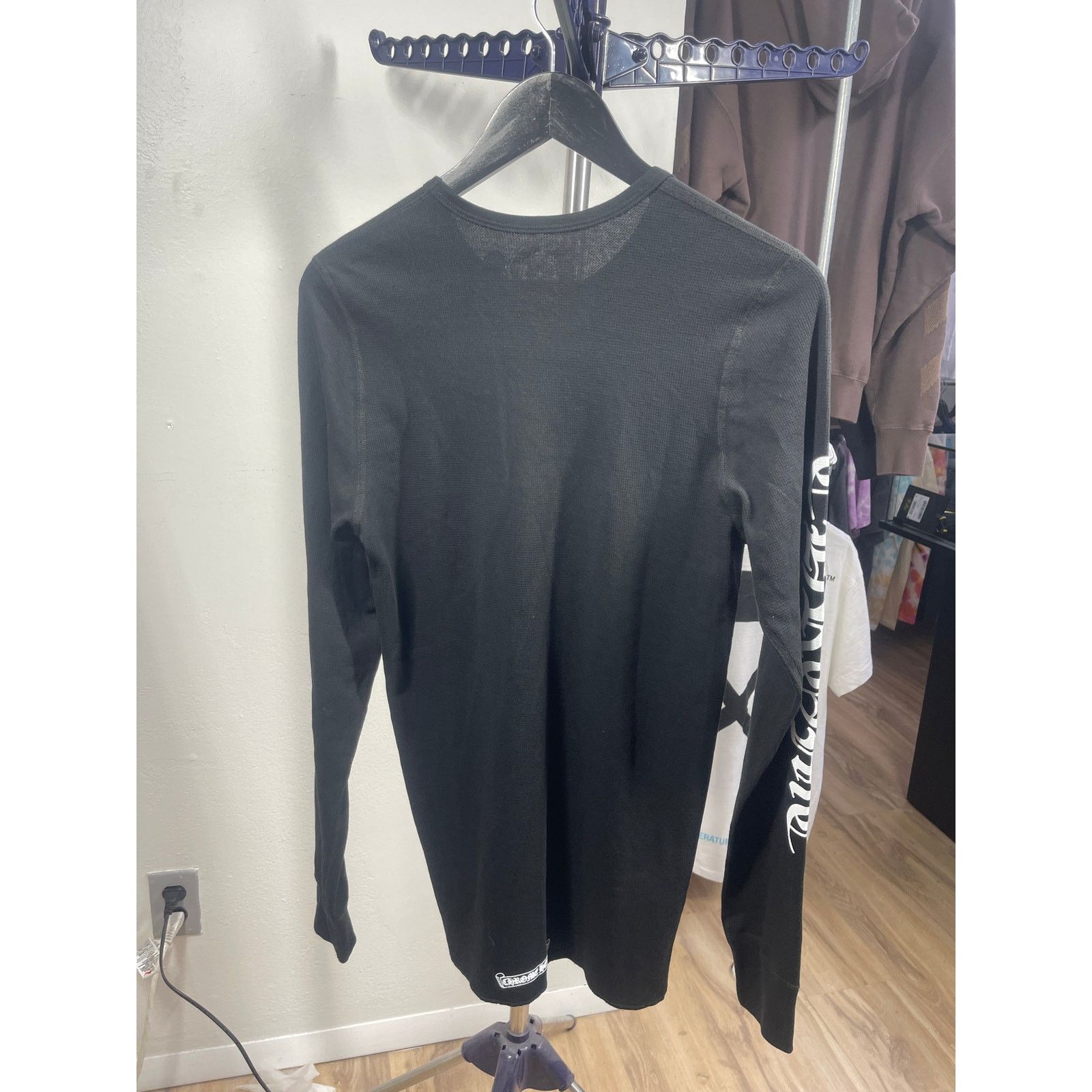 Chrome Hearts Chrome Hearts Scroll Logo Long-Sleeve Thermal Shirt 'Black' Size US M / EU 48-50 / 2 - 2 Thumbnail