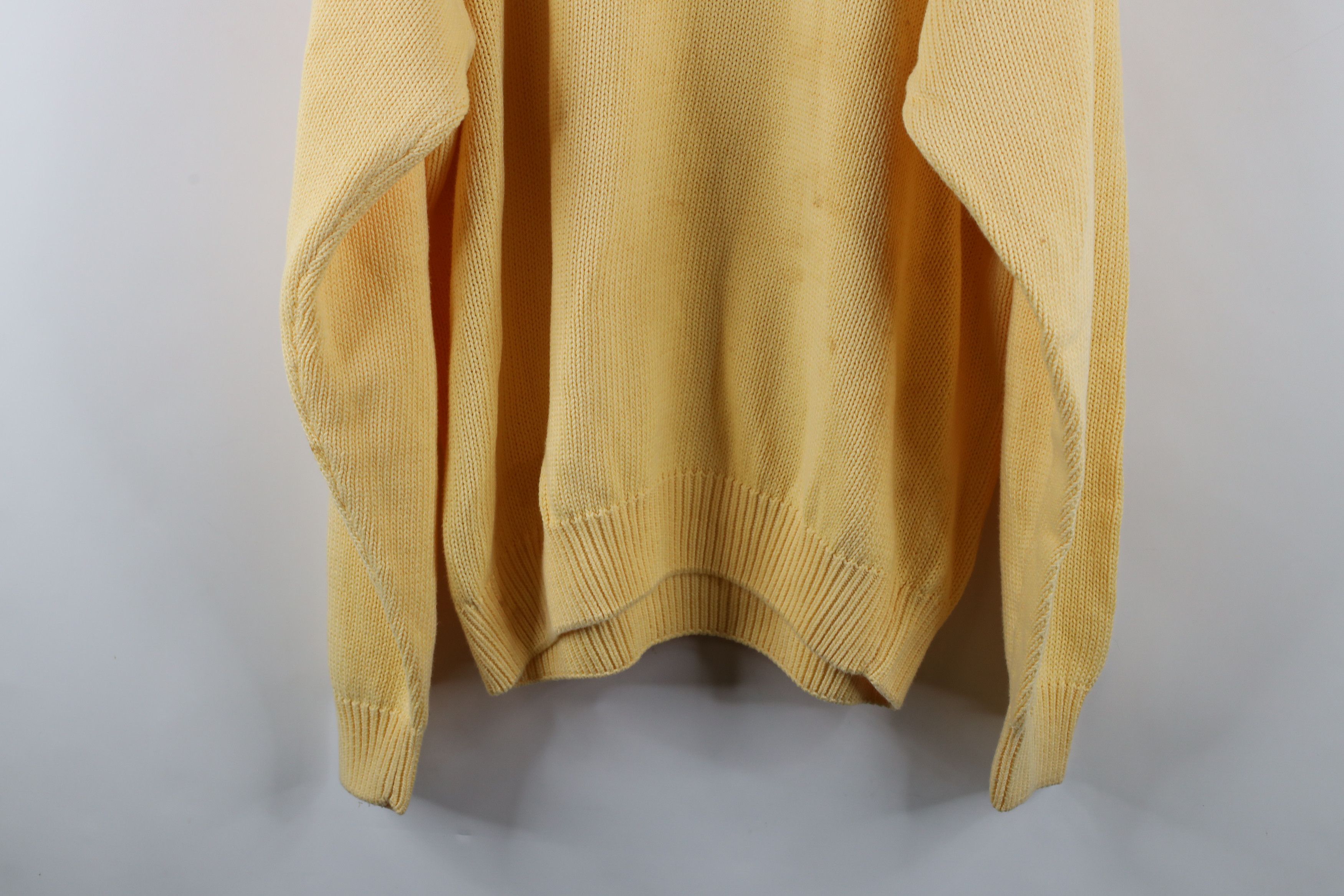 Vintage Vintage 90s Streetwear Blank Cotton Knit Sweater Yellow Size US XXL / EU 58 / 5 - 11 Thumbnail
